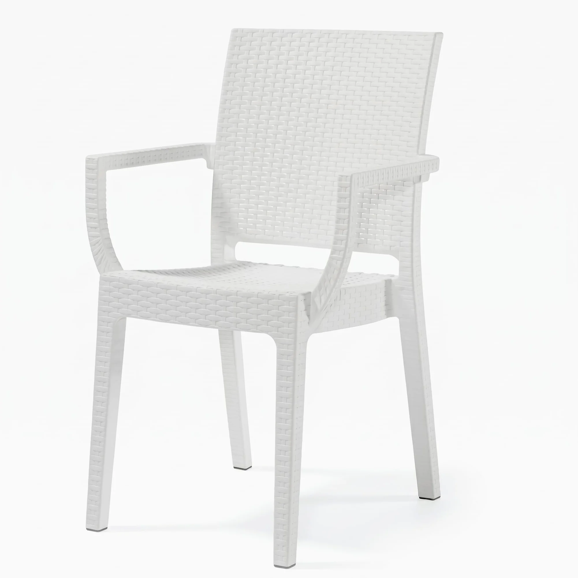 Sillón de Jardín Exterior Efecto Ratán | Resistente y Ligero | Blanco