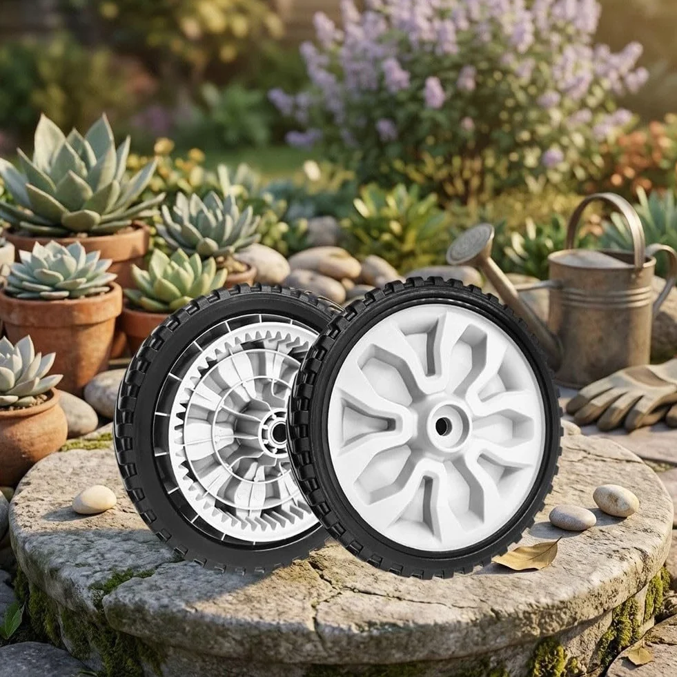 Rueda de cortacésped de 8 pulgadas 634-05281A compatible con troy-bilt TB290ES TB280ES - Neumático de transmisión para cortacéspedes de tractor de jardín (2 piezas)