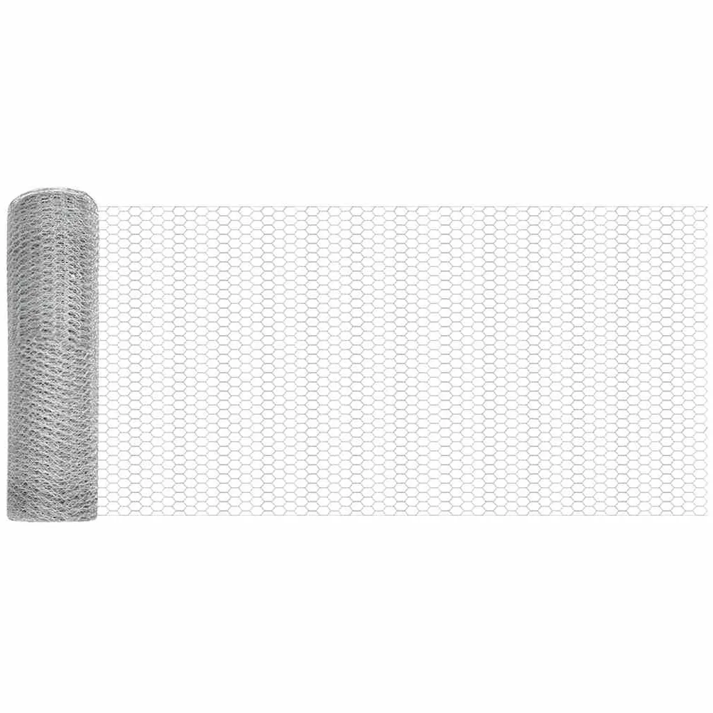 Genérico Cerca Hexagonal Plateado 0,8 x 50 m Acero galvanizado,Bricolaje,Vallas de jardín,Paneles de Vallas,Plata,42005713