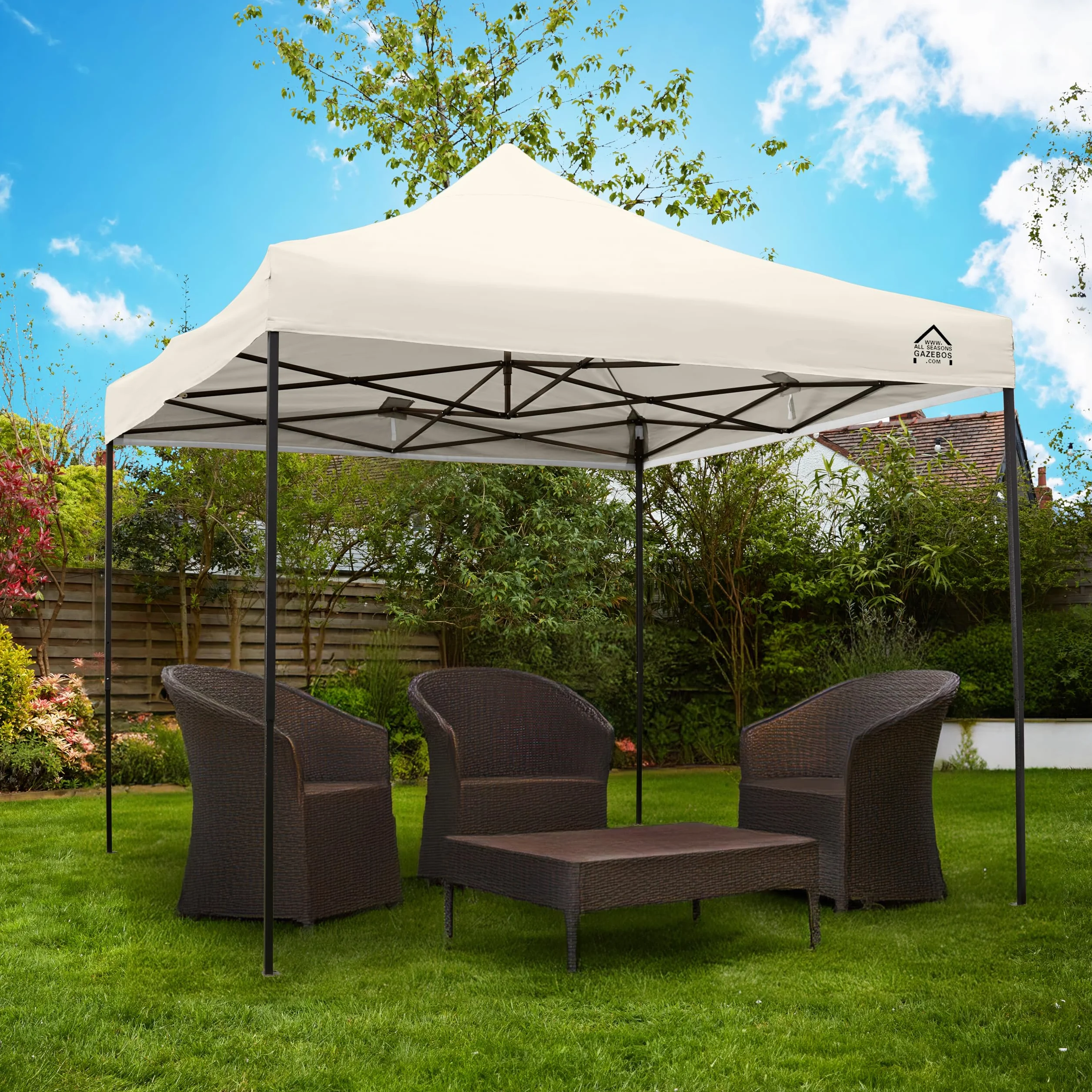 All Seasons Gazebos 3x3m Totalmente Impermeable Pop up Gazebo - Crema