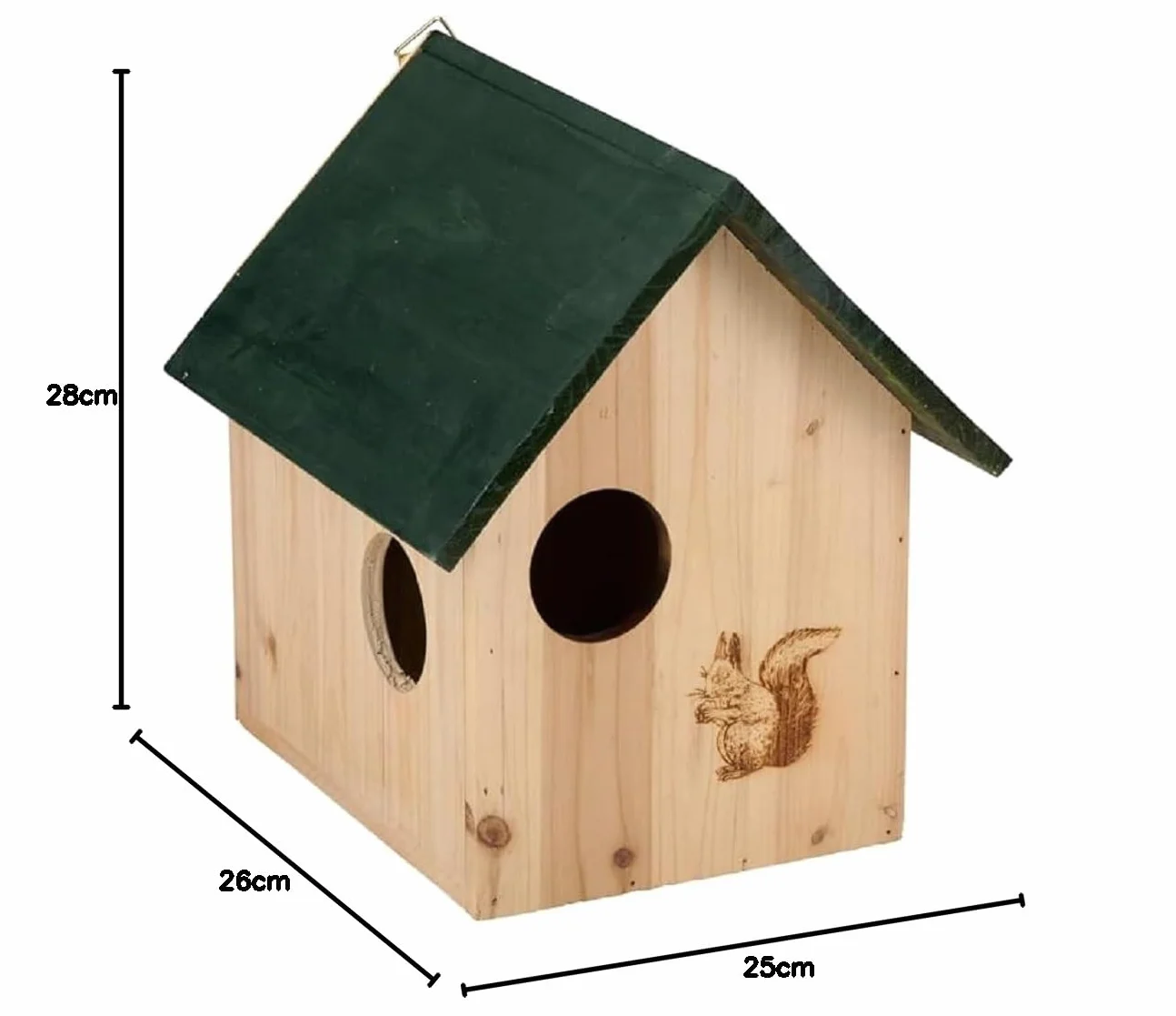 Caseta de alimentación para Ardilla con 3 Aberturas, 25 x 26 x 28 cm, Accesorios de jardín