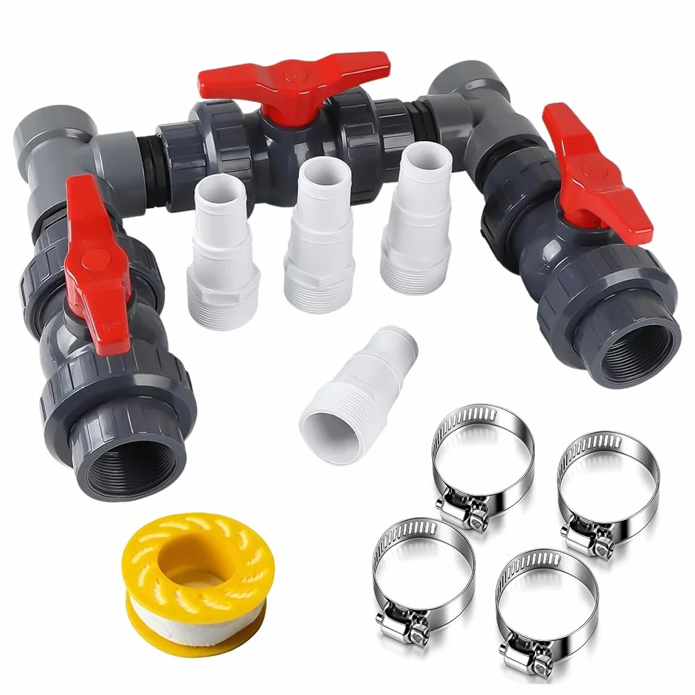 Bypass Pool Set Ø 50 mm Bomba de Calor Conector con Mangueras 32 mm 38 mm para Piscina Solar