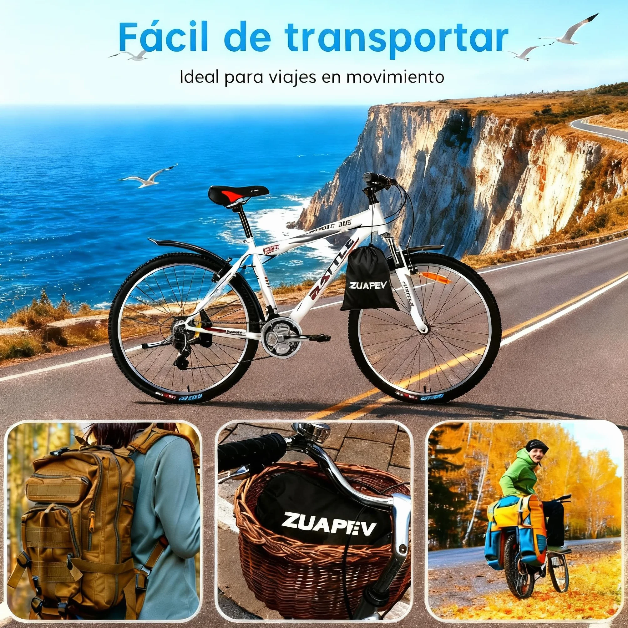 ZUAPEV® Funda Bicicleta Exterior Impermeable 210D Poliéster Cubre Bici Montaña/Carretera/Eléctrica