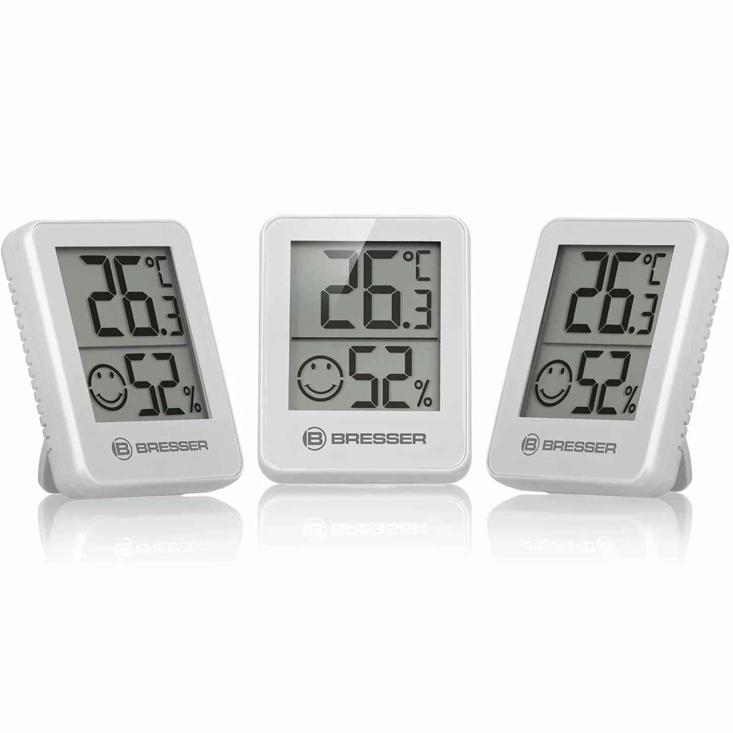 BRESSER Temeo Termómetro Higrómetro Set de 6 Higroindicadores para Pared, Indicador de Temperatura Interior, Blanco