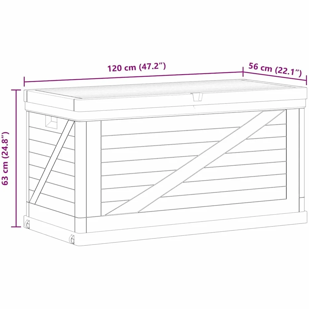 vidaXL Caja Almacenamiento Jardín 420 L Gris Claro