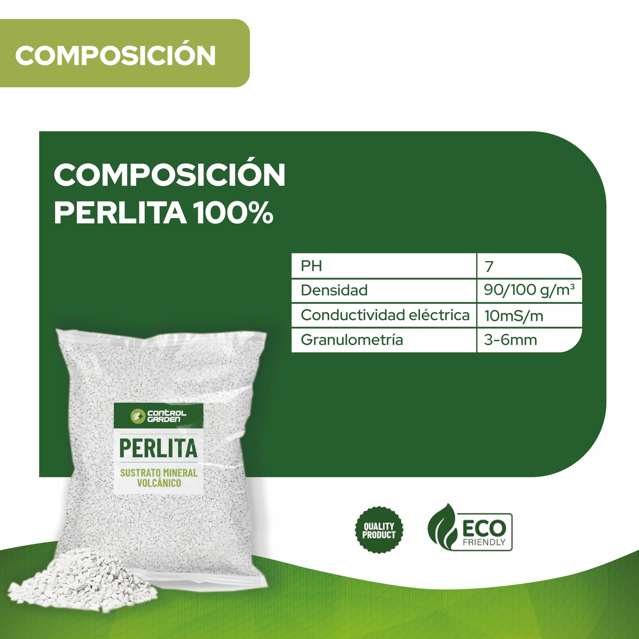 Perlita 10L Sustrato Natural para Plantas y Cultivos Interior Exterior