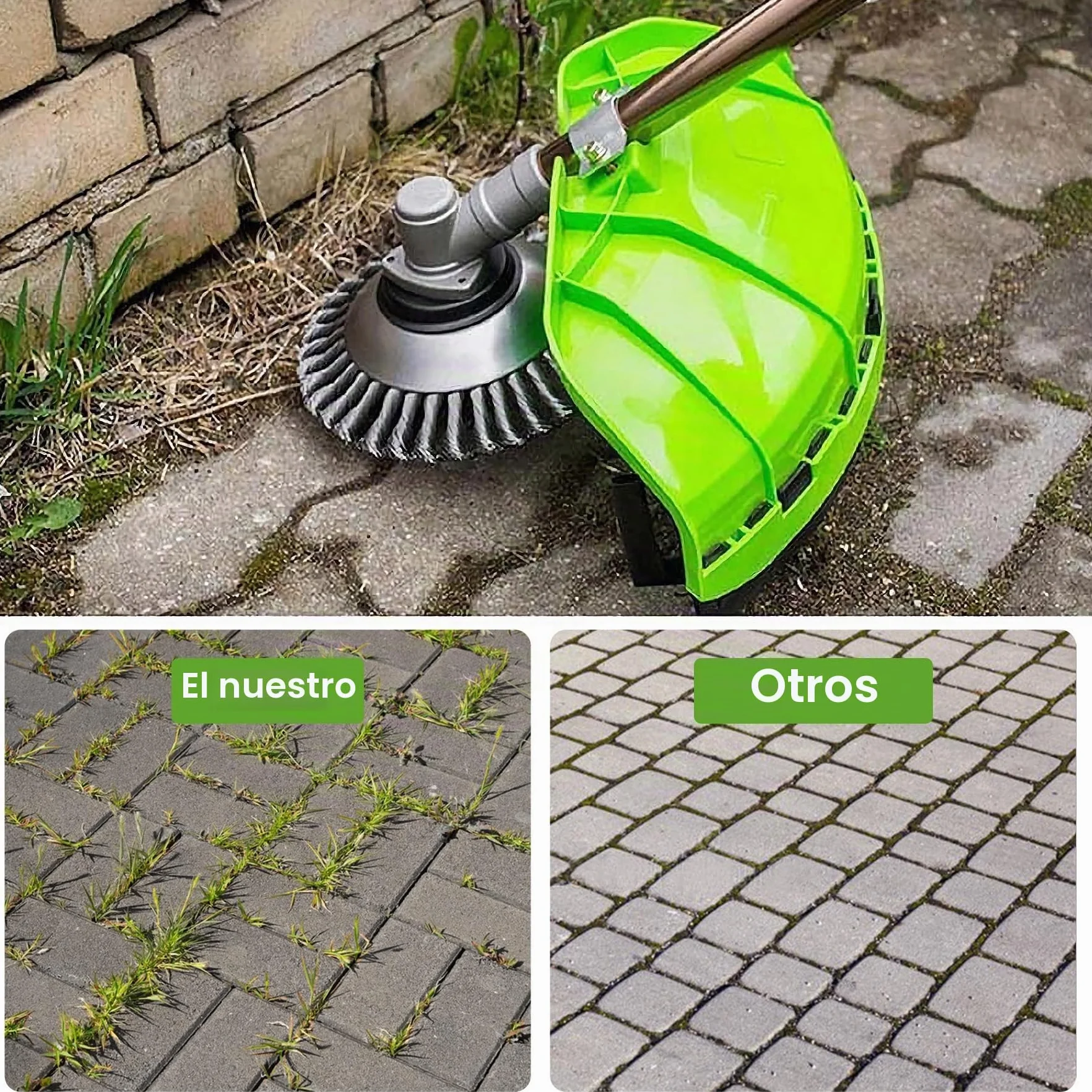 Cepillo para desbrozadora profesional de 6 pulgadas, acero, Forever Speed