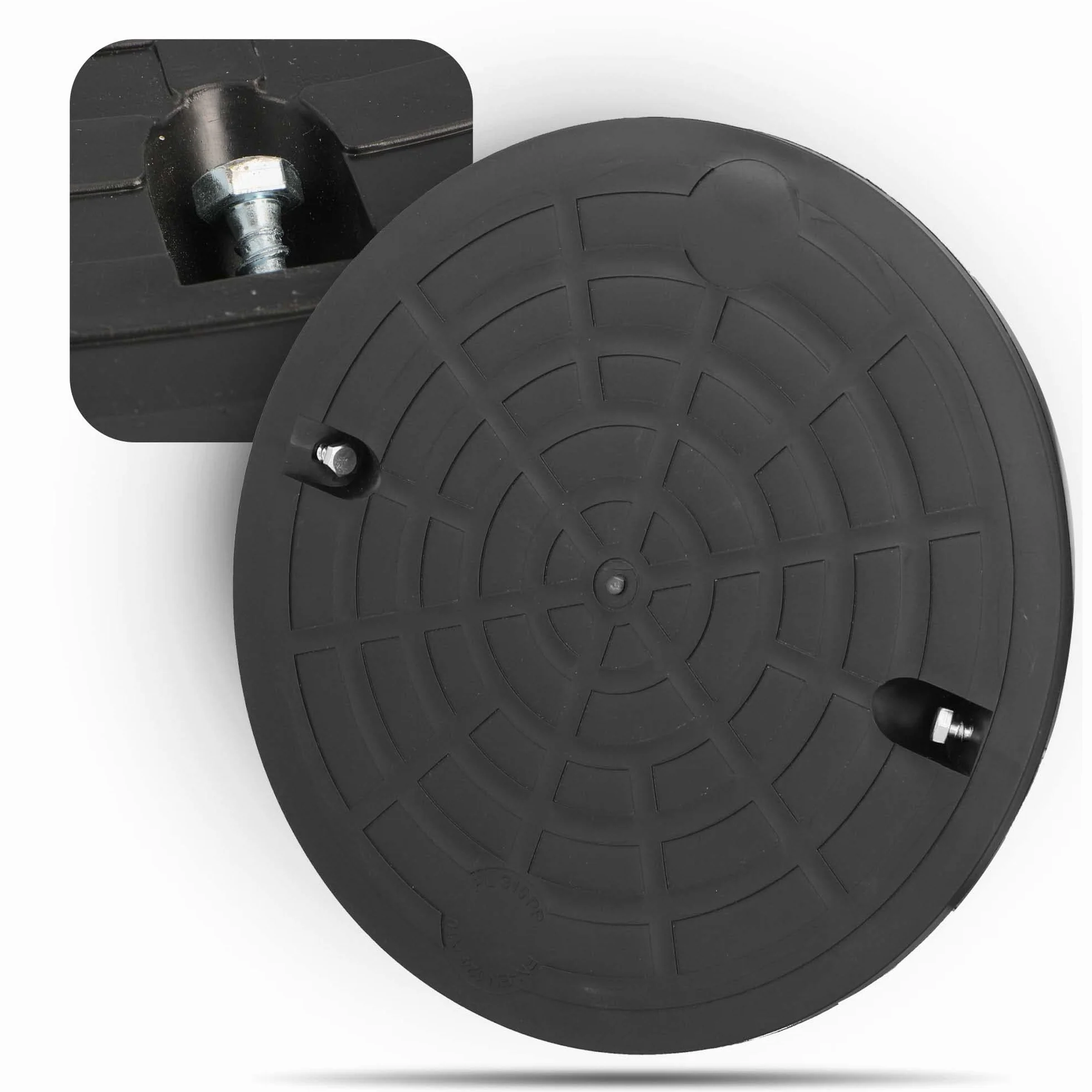 Tapa redonda de plástico PP DN315 Kl.A15 1,5 t para alcantarilla cisterna negro