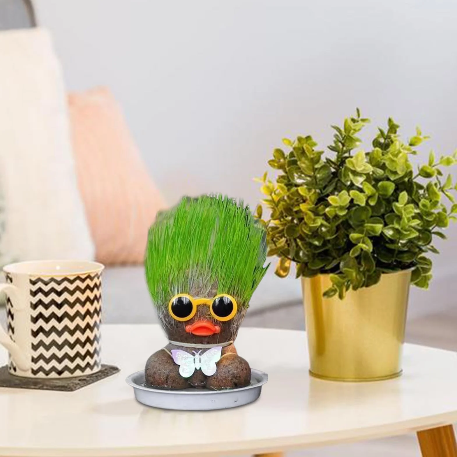Muñeca De Hierba Kit Para Crecer Su Propio Cabello 10 Cm Decoración Educativa De Plantas