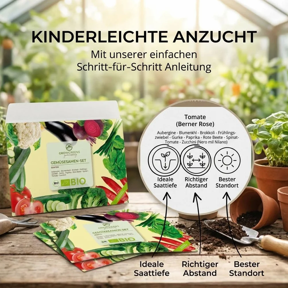 BIO Kit de Semillas Huerto Ecológicas 10 Variedades Verduras para Cultivar Huerto Urbano