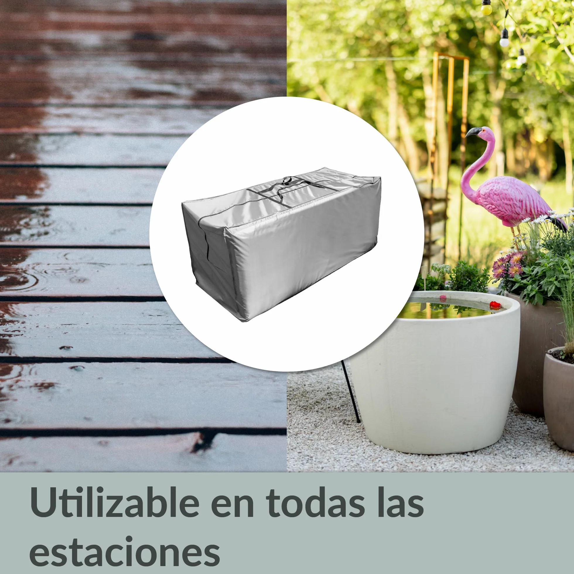 Bolsa de Almacenamiento para Cojines de jardín 175 x 60 x 80 cm Impermeable
