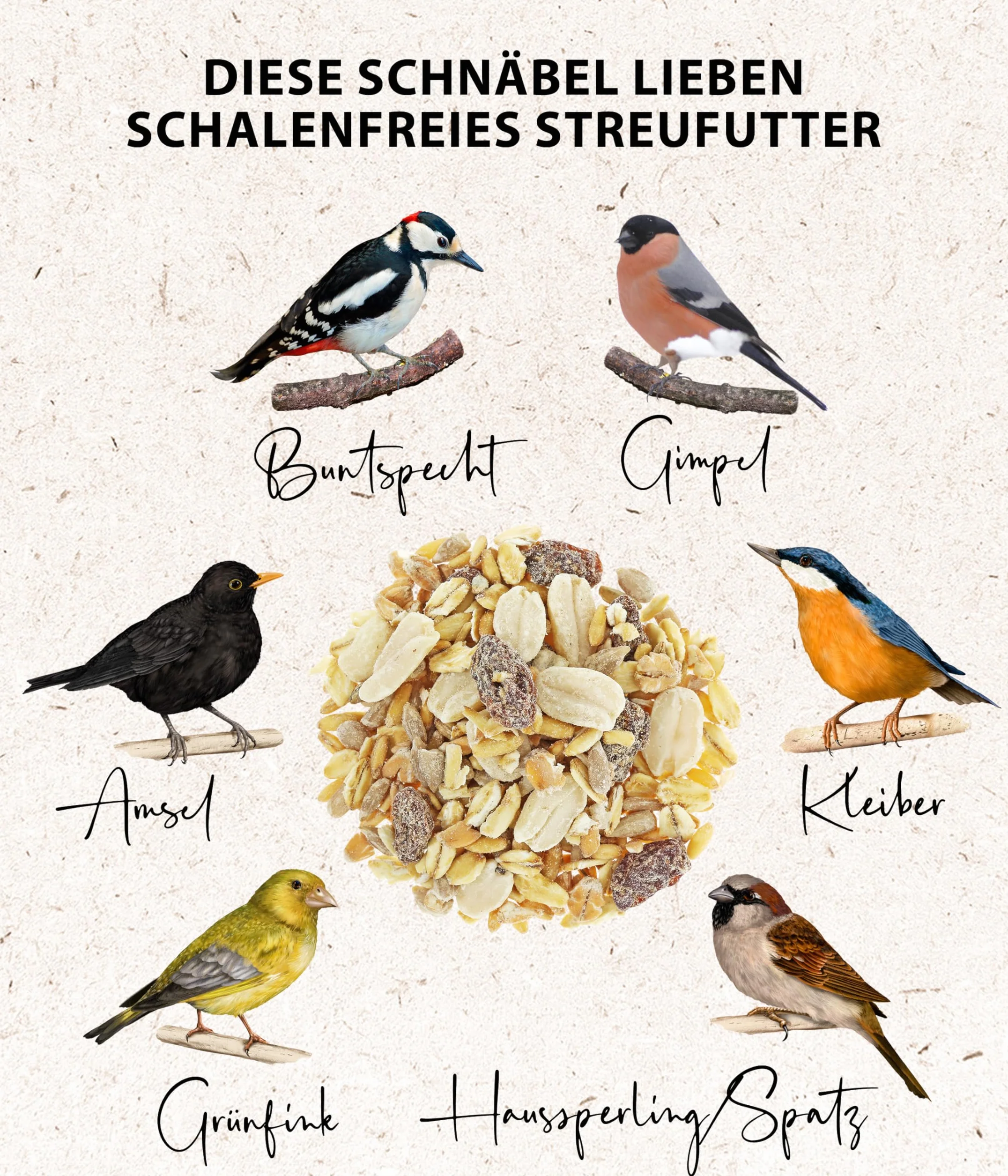 Dehner Natura Comida para Aves Silvestres sin cáscara