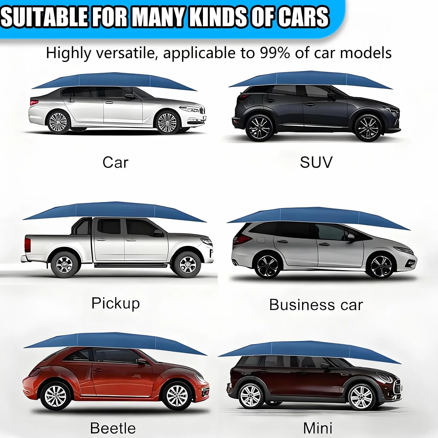 Cochera portátil con protección solar toldo plegable para coches silvergray 5m