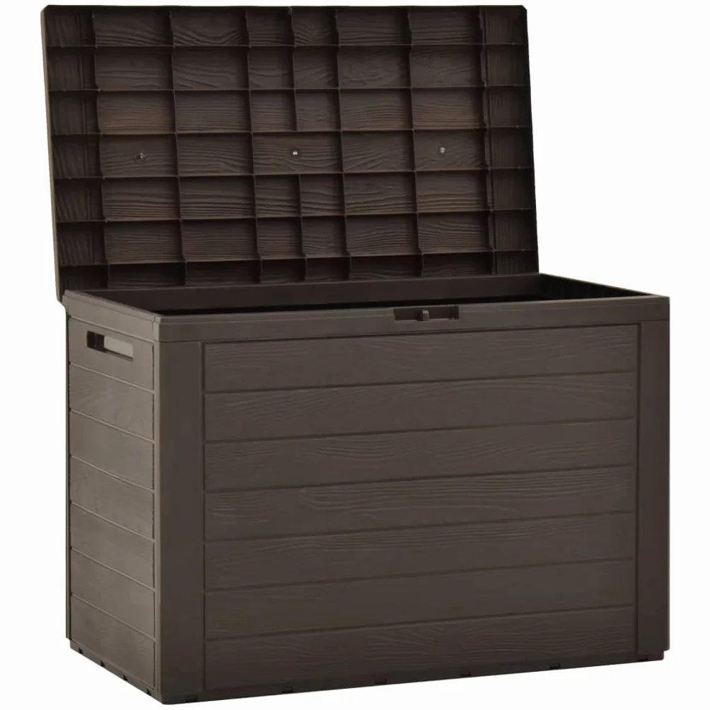 Caja de almacenamiento de jardín exterior 190 L 78 x 44 x 55 cm con tapa y cerradura