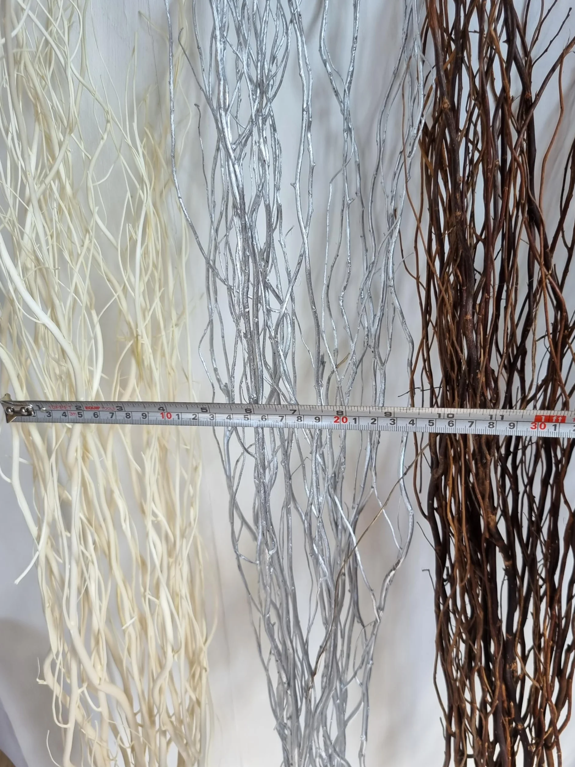 Ramo de ramitas retorcidas de mimbre 120 cm marrón negro plata oro natural chocolate