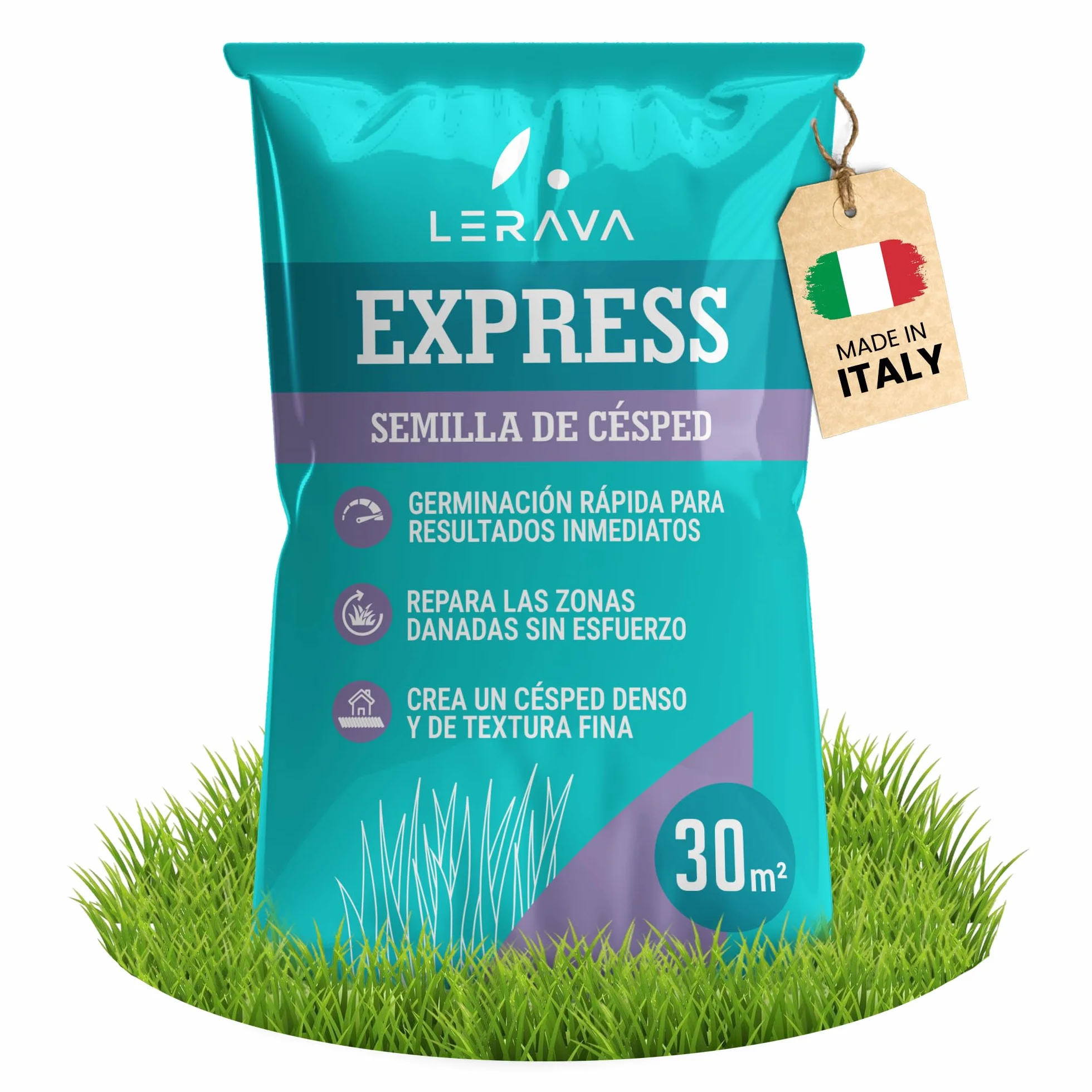 LERAVA EXPRESS semillas césped 30m² crecimiento rápido resistente calor 0,75kg