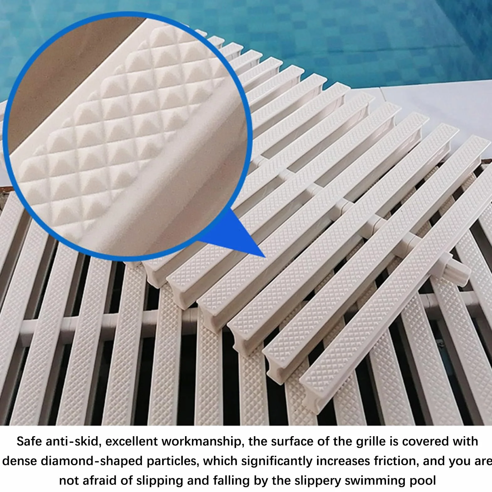 Rejilla Desbordamiento Drenaje Piscina ABS 25x100x2.5CM Resistencia UV