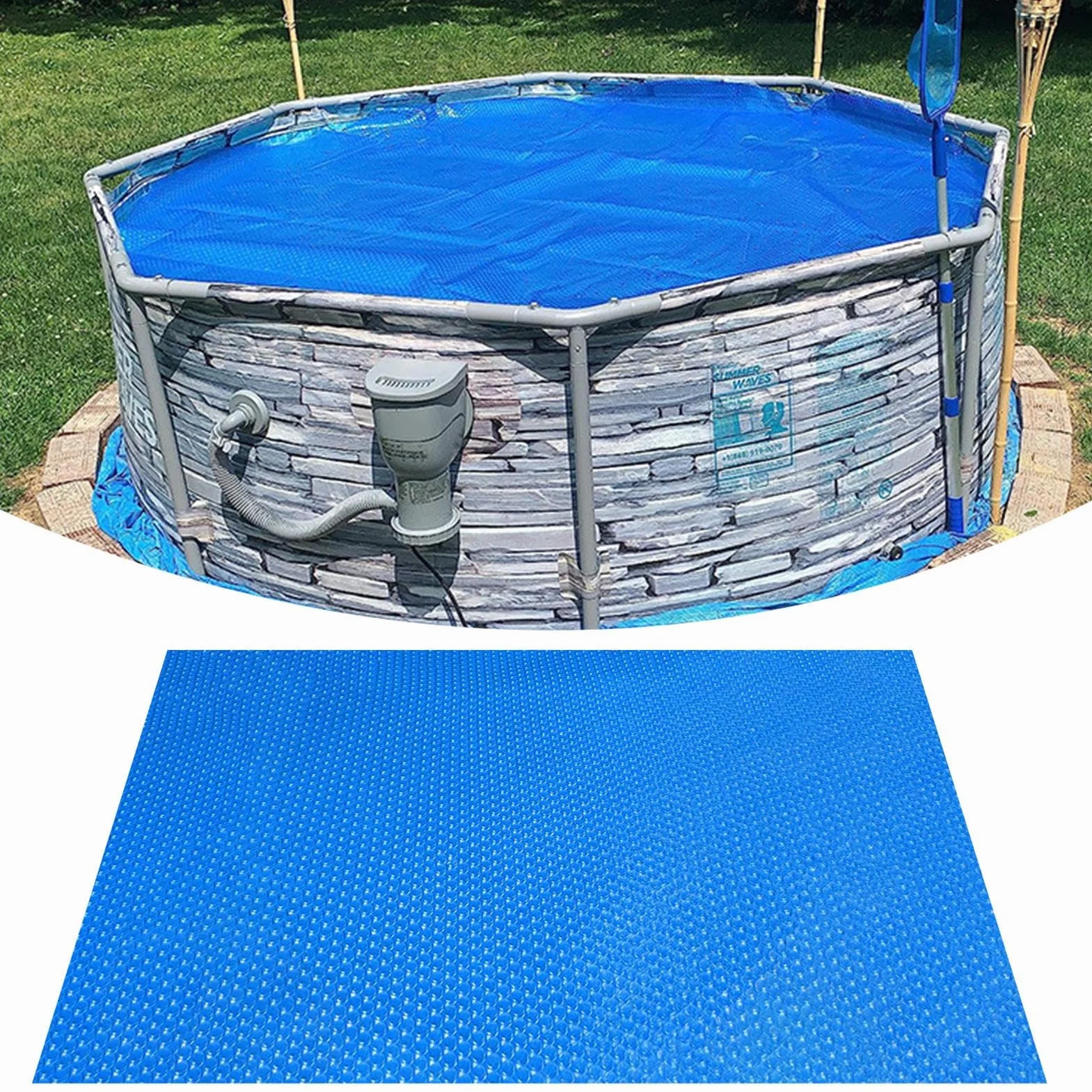 Cubierta Solar Piscina Rectangular 220x150cm Impermeable Antipolvo