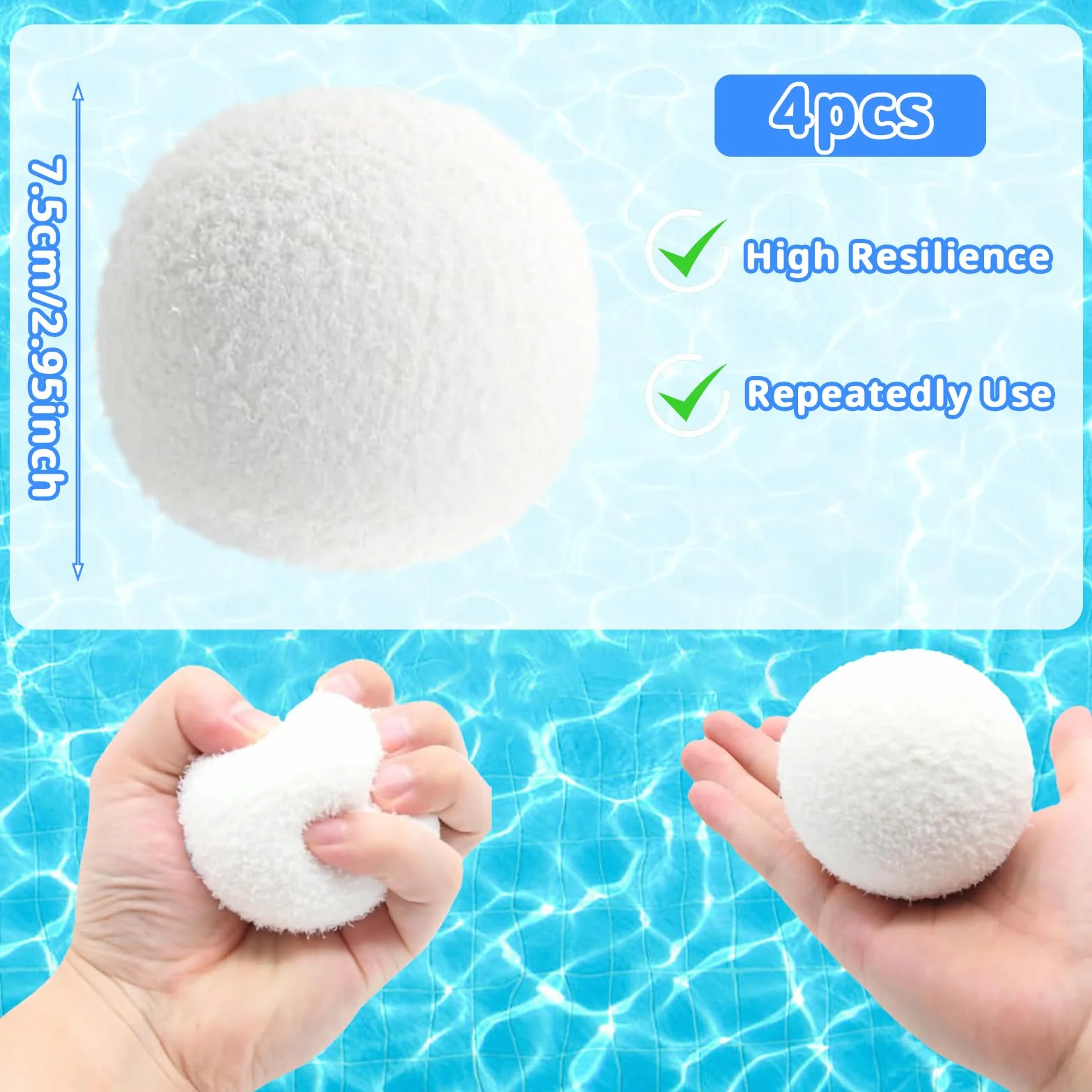 Bolas Eliminadoras de Escoria, Esponja Absorbente de Aceite Reutilizables para Spas y Bañera de Hidromasaje