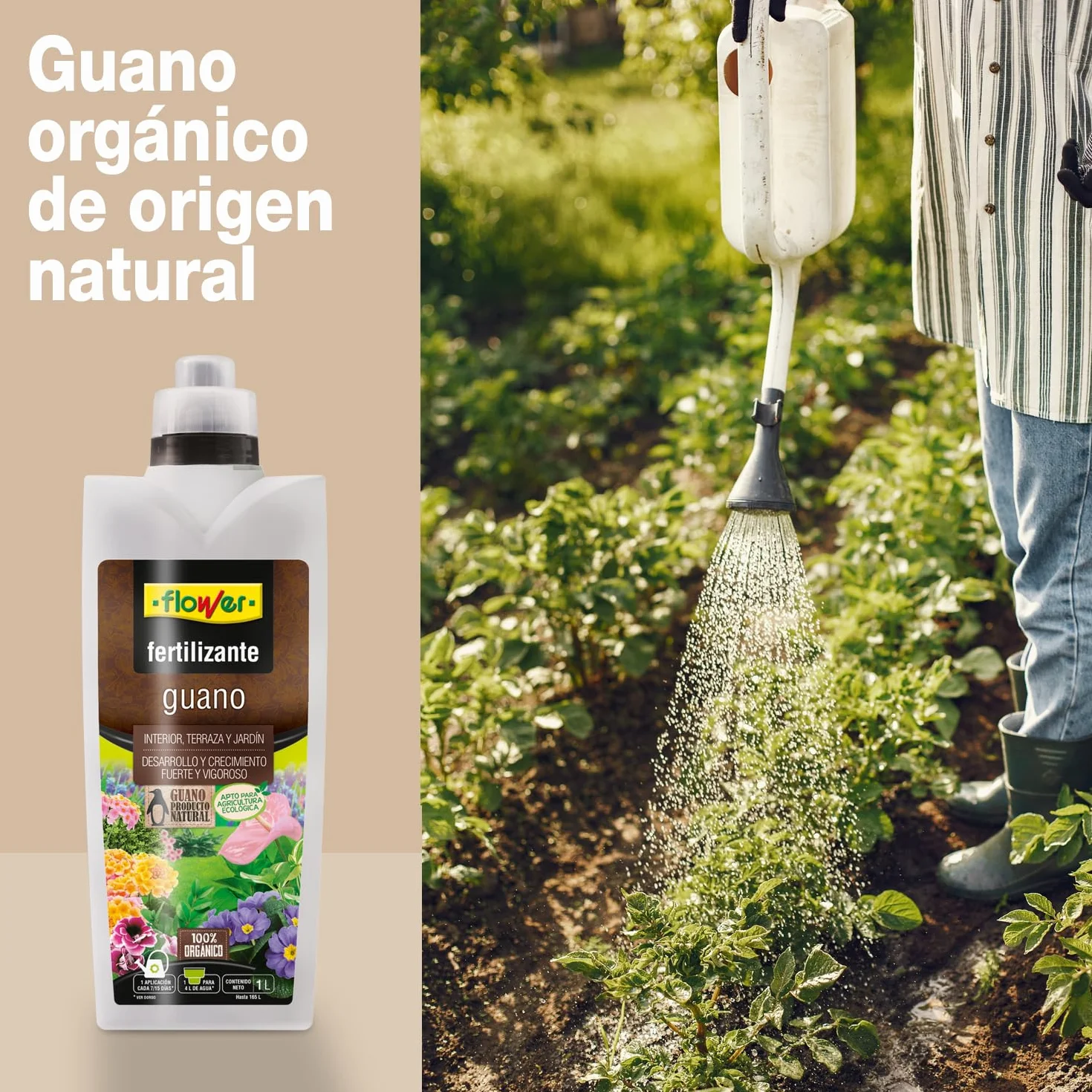 Fertilizante Líquido Guano 1L NPK 6-4-5 Abono Orgánico Natural para Plantas Interior y Exterior