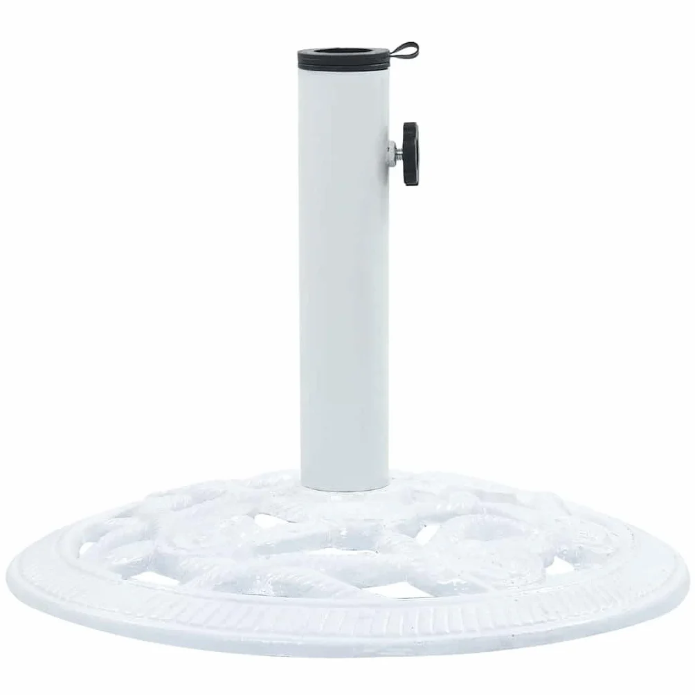 Base de sombrilla (hierro fundido, 9 kg, 40 cm, para mástiles 35/38/48 mm, soporte para sombrilla resistente y estable con botón de sujeción ajustable para diámetros 32/34/38 mm, ahorro de