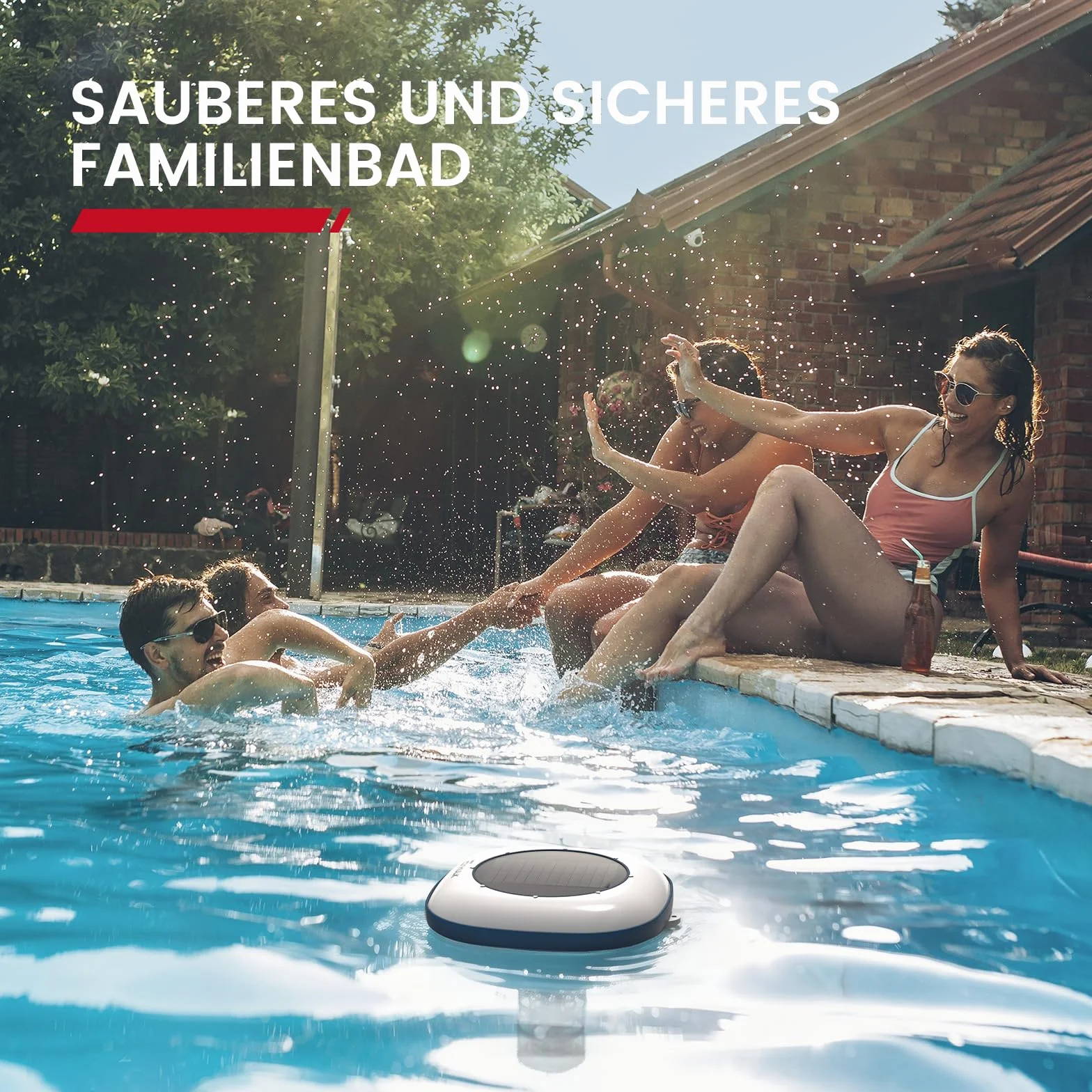Enhulk Ionizador solar para piscina, limpiador flotante, hasta 170.000 litros, azul