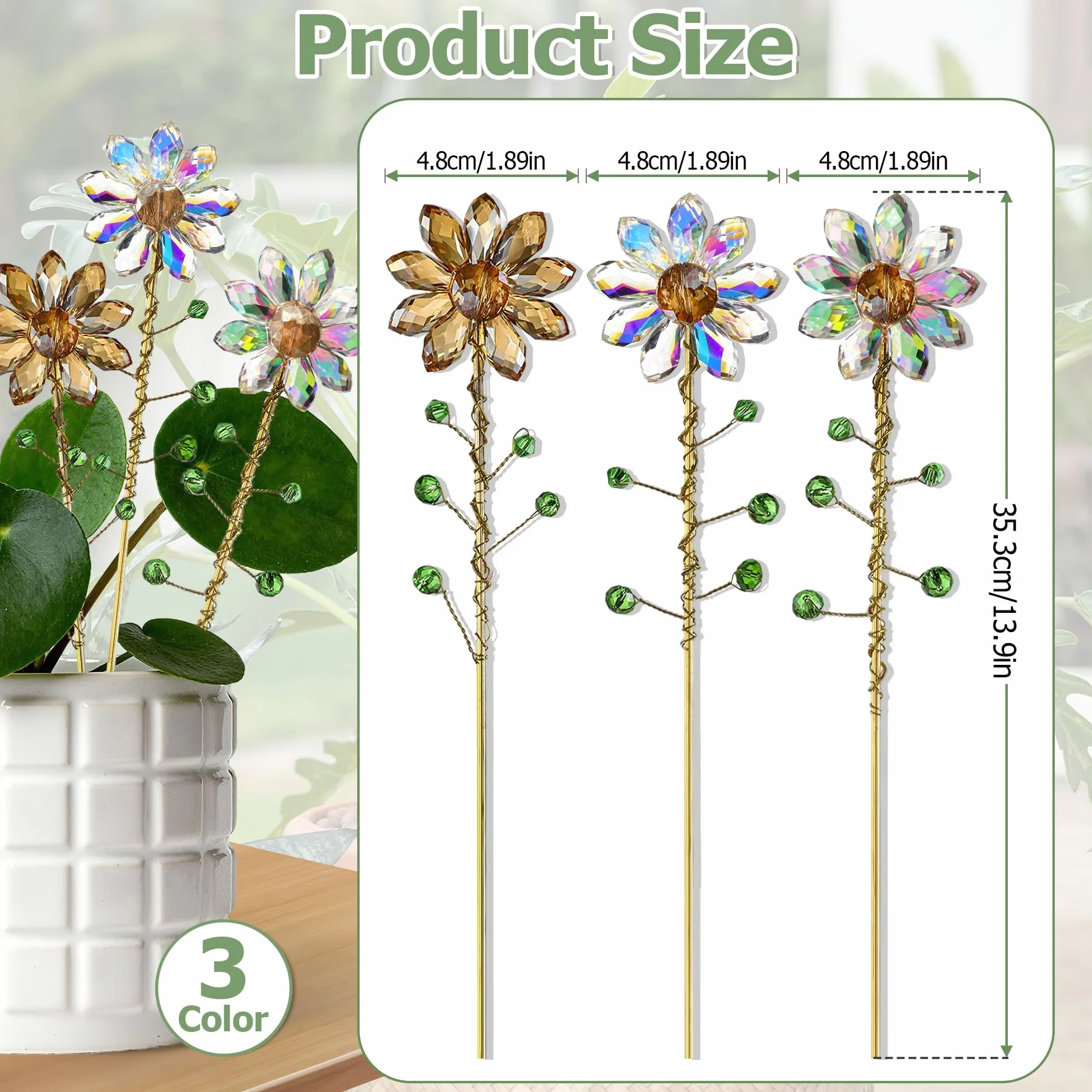 VEEKAY Atrapasoles de Cristal Colgante Suncatcher para Ventanas y Jardines