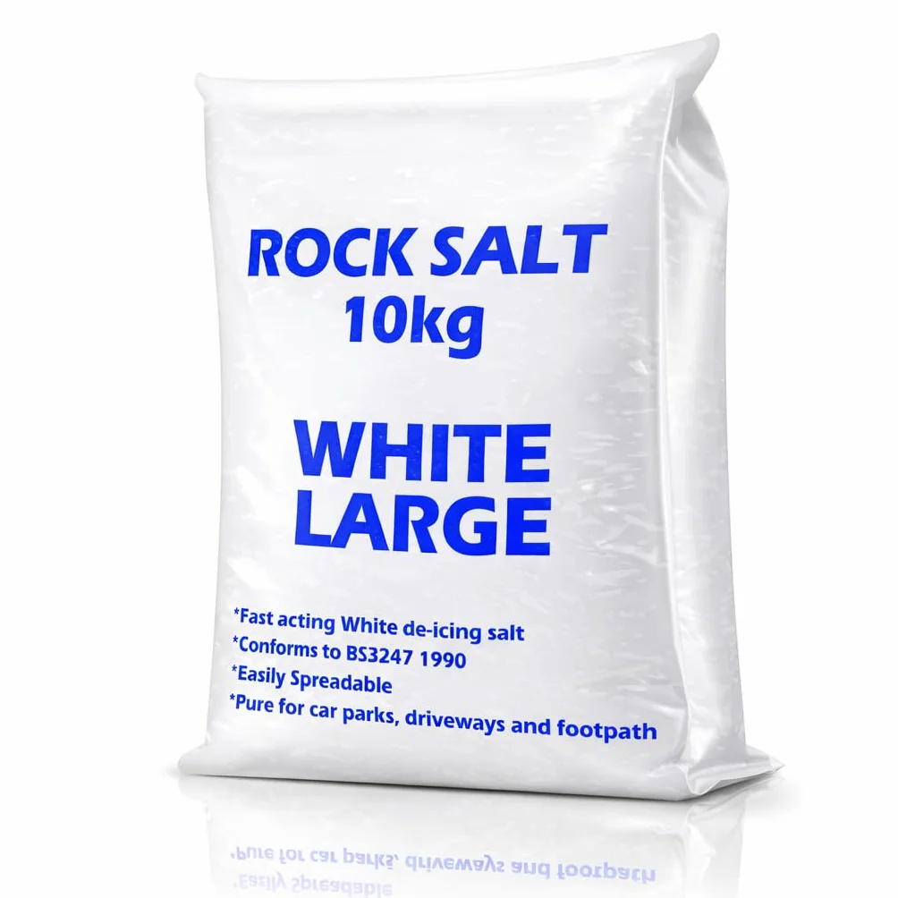 Sal de roca 10 kg para descongelación | Sal de grano blanco para nieve y hielo en caminos y calzadas