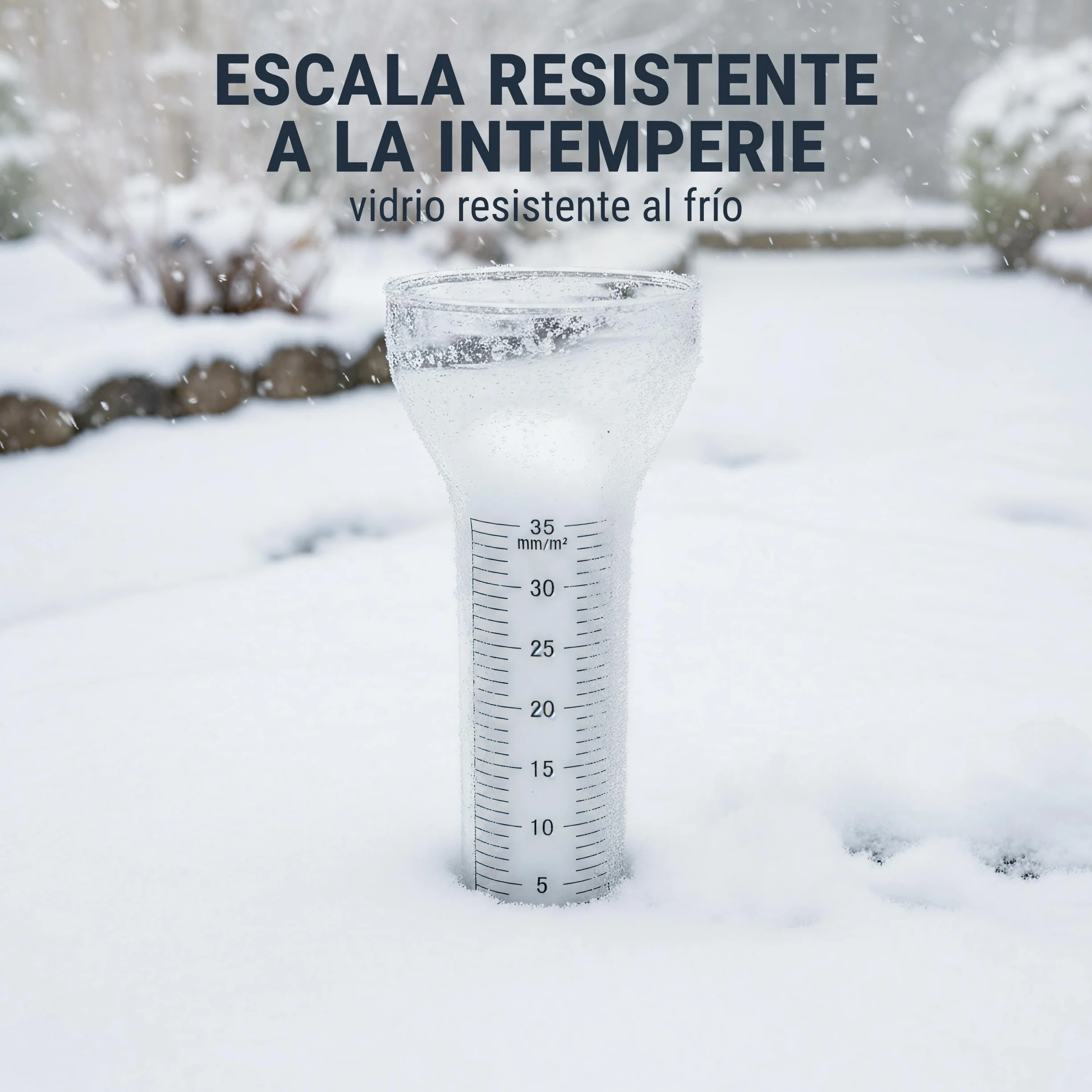 Pluviómetro de cristal de repuesto 35 mm/m² con soporte, medidor de precipitaciones