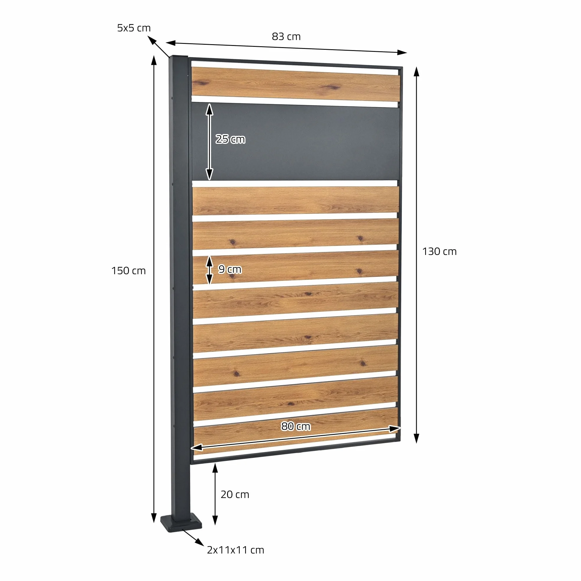 Recinto de Acero para Contenedores de Basura 150x91cm Antracita Efecto Madera Valla Jardín Exterior