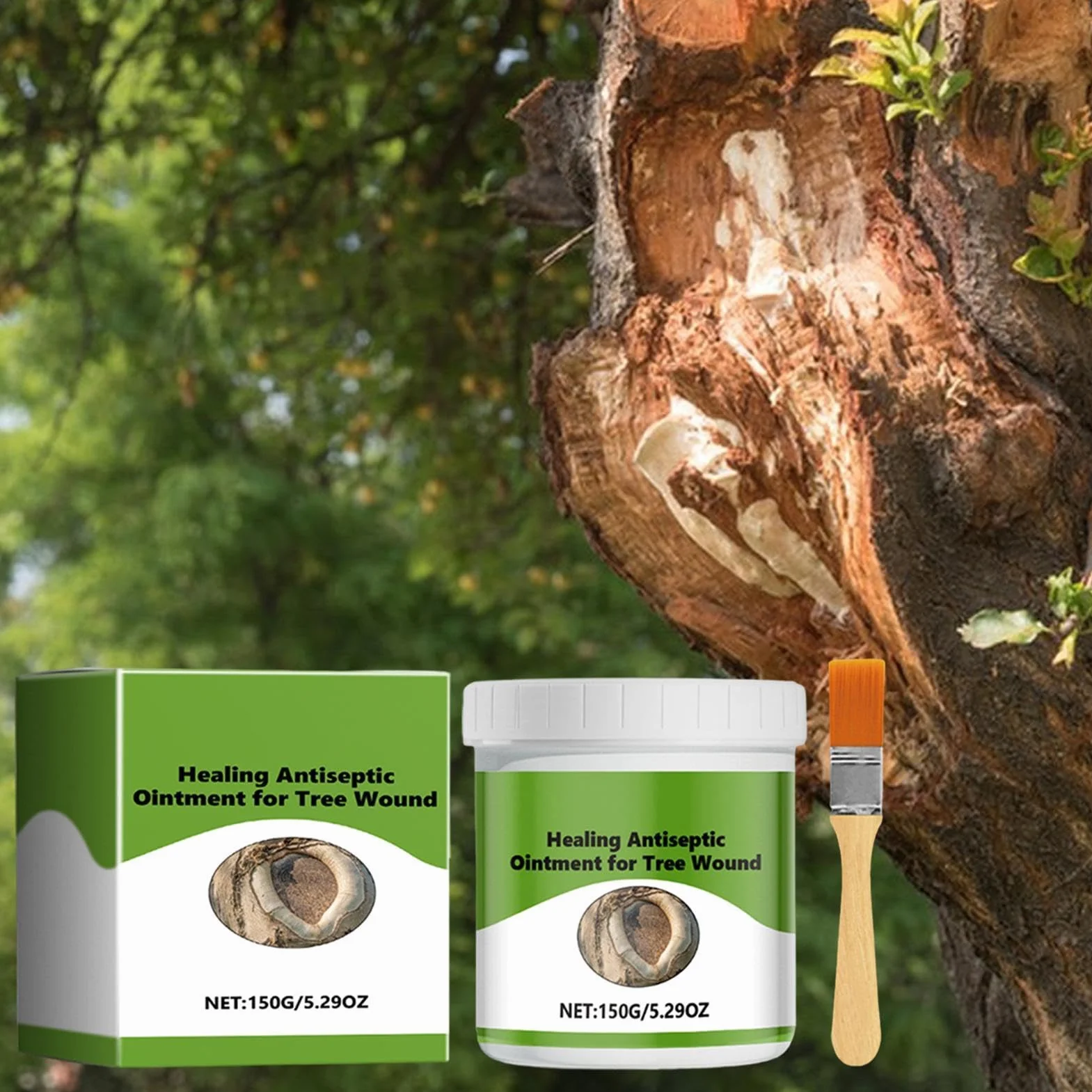 Sellador de árboles 150 g con cepillo para poda, curación y modelado