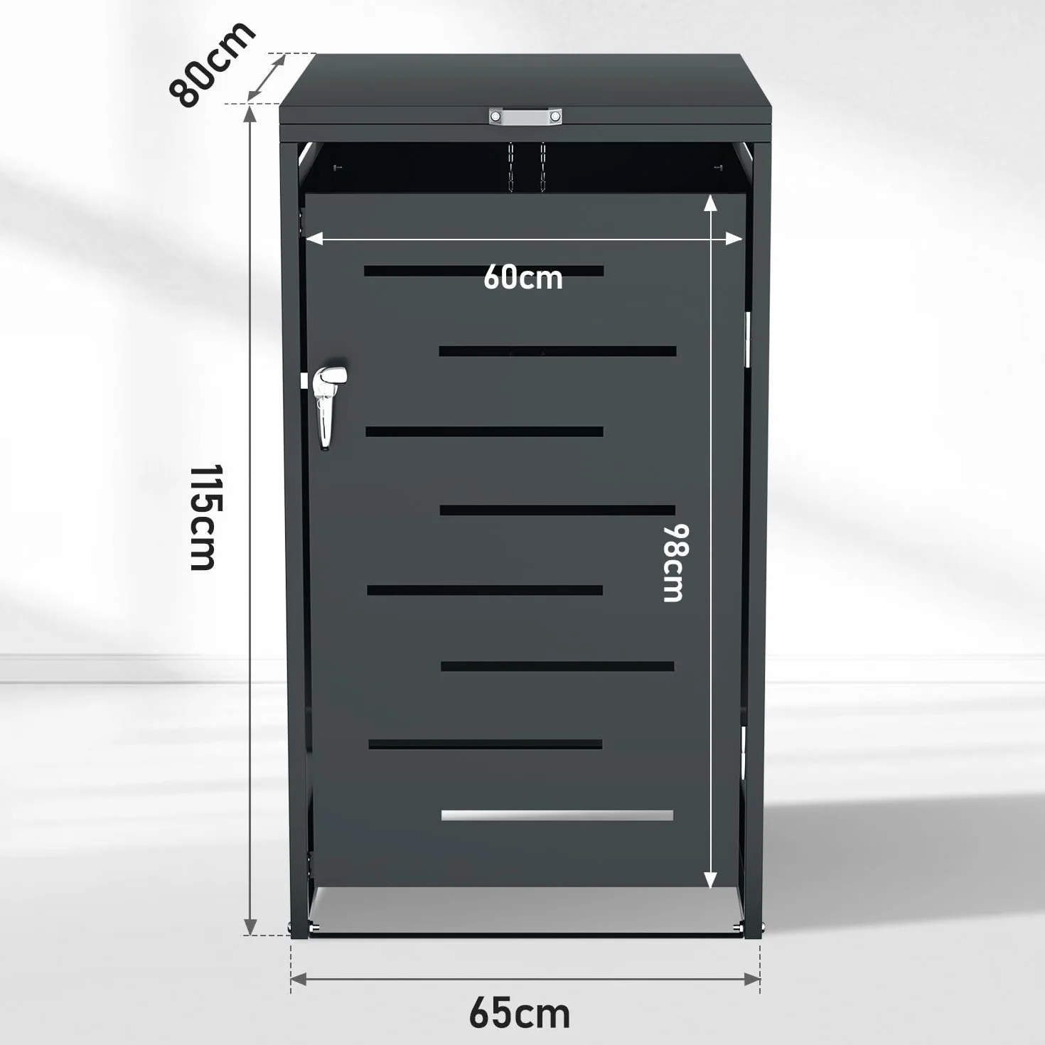 Caja para contenedores de basura 120L/240L acero galvanizado antracita