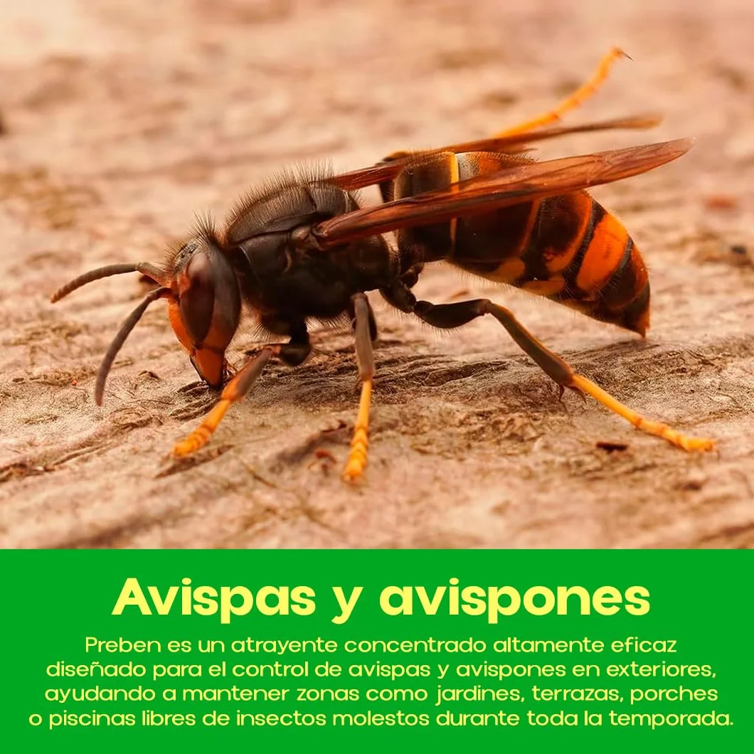 Preben Líquido para Trampa de Avispas y Avispones 400ml Atrayente Concentrado Exterior Jardín