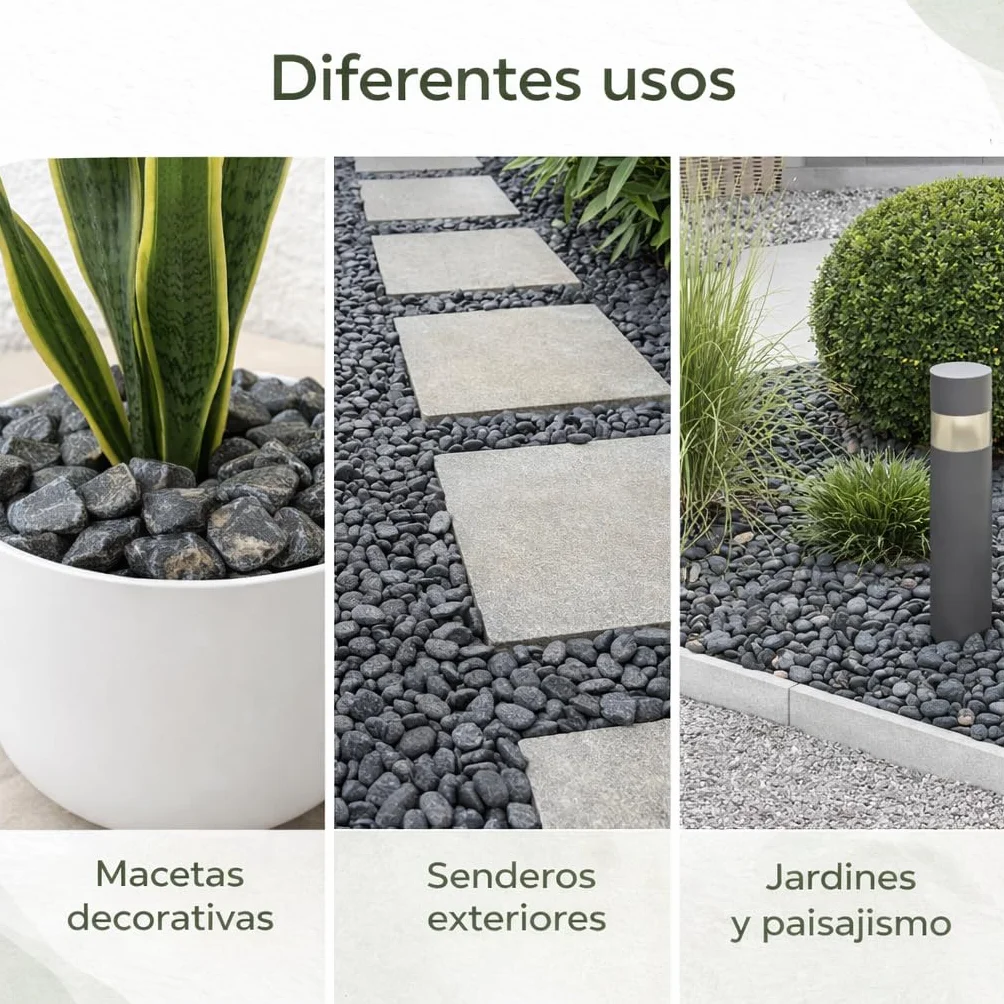 Vegara Stone Canto rodado Decorativo Negro Puro 20/40MM
