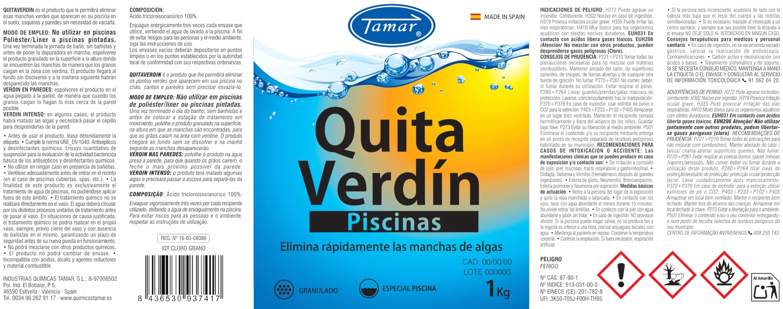 Tamar Quita verdín Piscinas 1kg