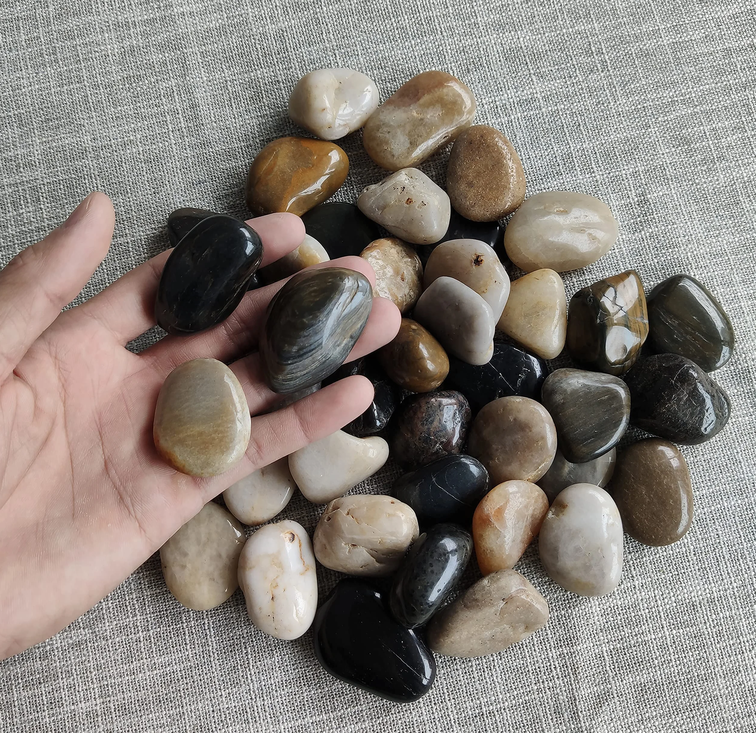 Guijarros Decorativos Naturales Pulidos 2-4 cm 900g Piedras de Jardín