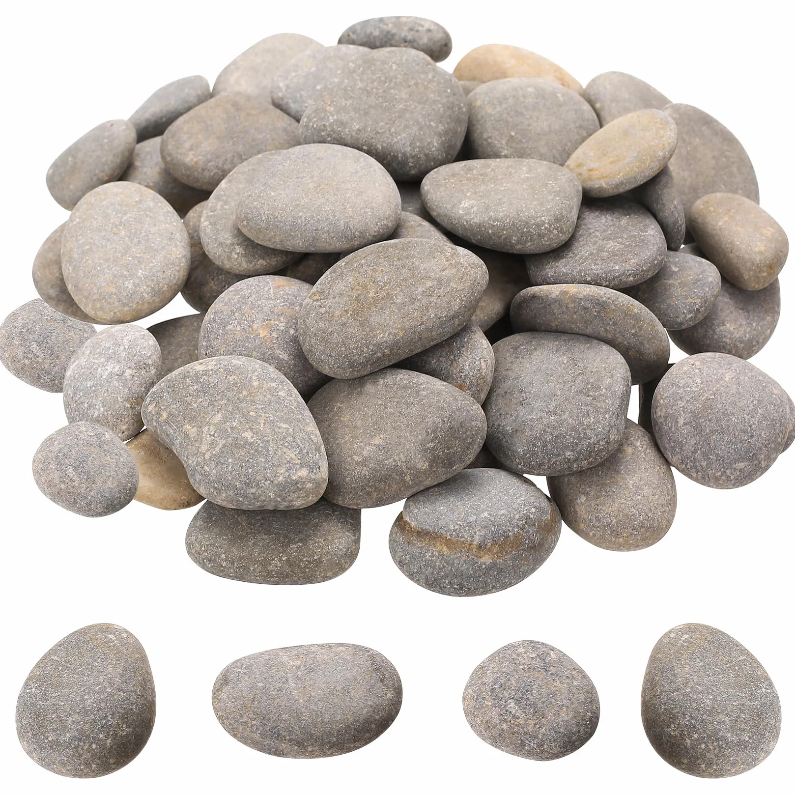 Piedras para Pintar 50 Pcs, Guijarros Planos 1-3 cm, Rocas de Río Decorativas Naturales Lisas para Manualidades