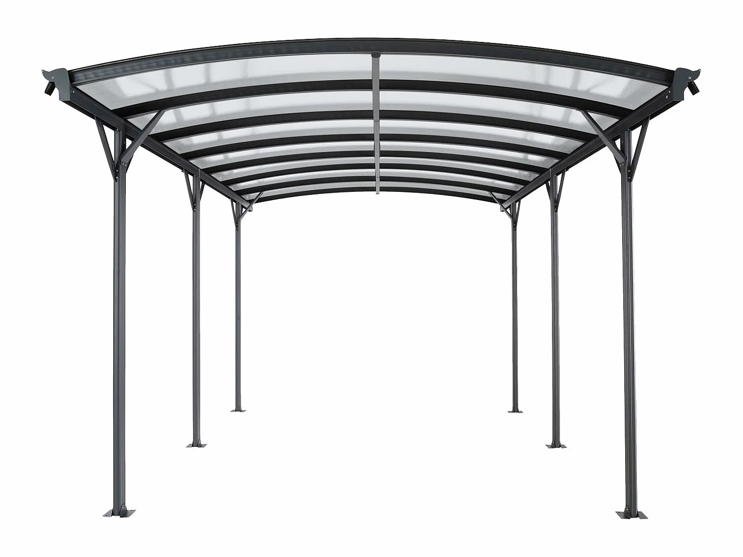 Baresa Carport Pergola Individual Independiente Aluminio 1 Coche 15,15 m² Gris Antracita