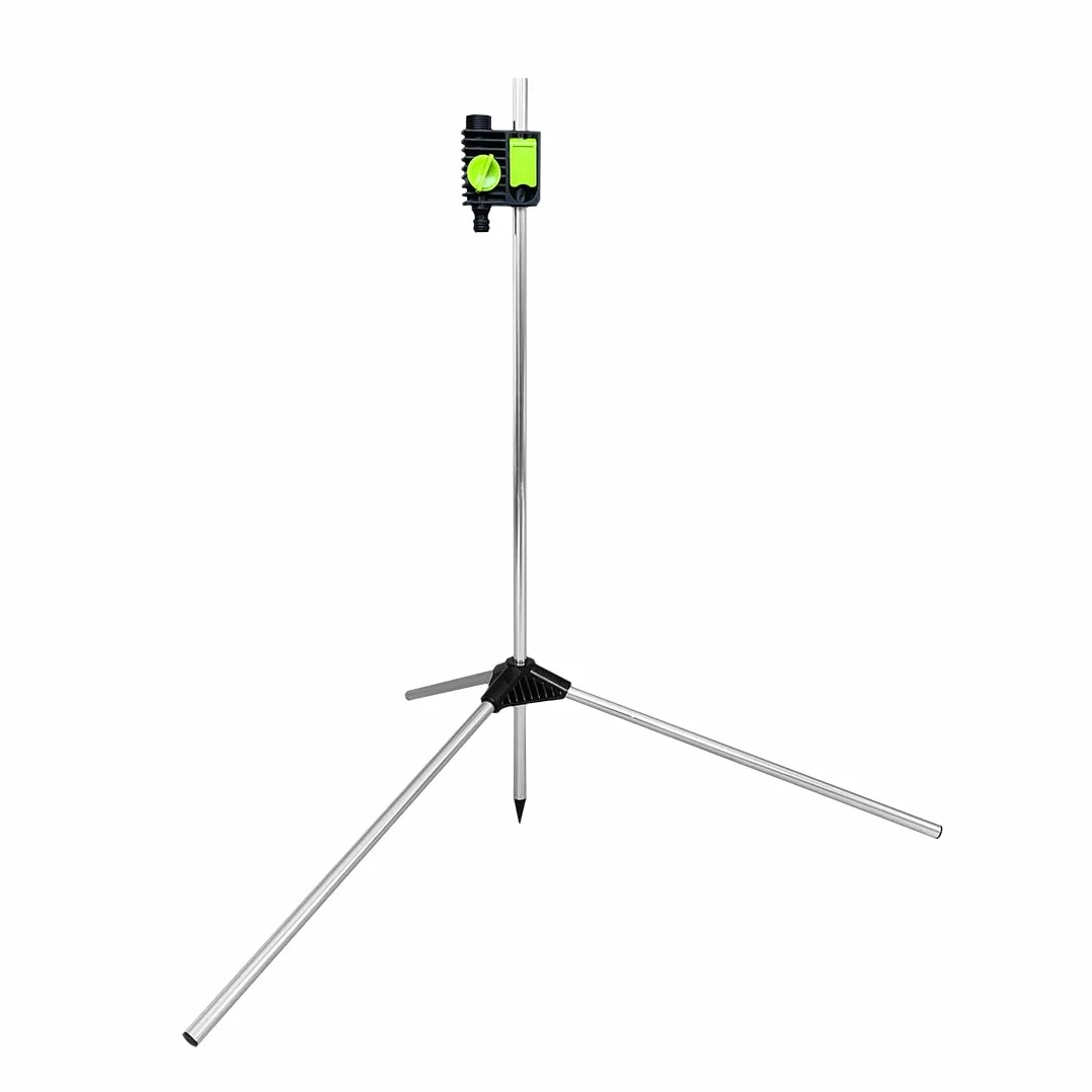 Acomoda Ducha de Jardín de Aluminio Altura Regulable 230 cm Cabezal Rotante 180° Conector Universal