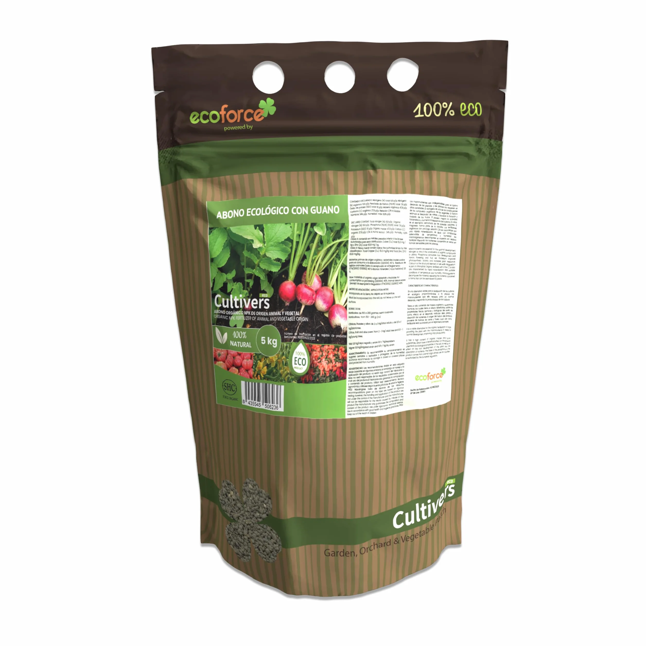 CULTIVERS Abono Guano Ecológico 5 kg Fertilizante Universal Orgánico NPK