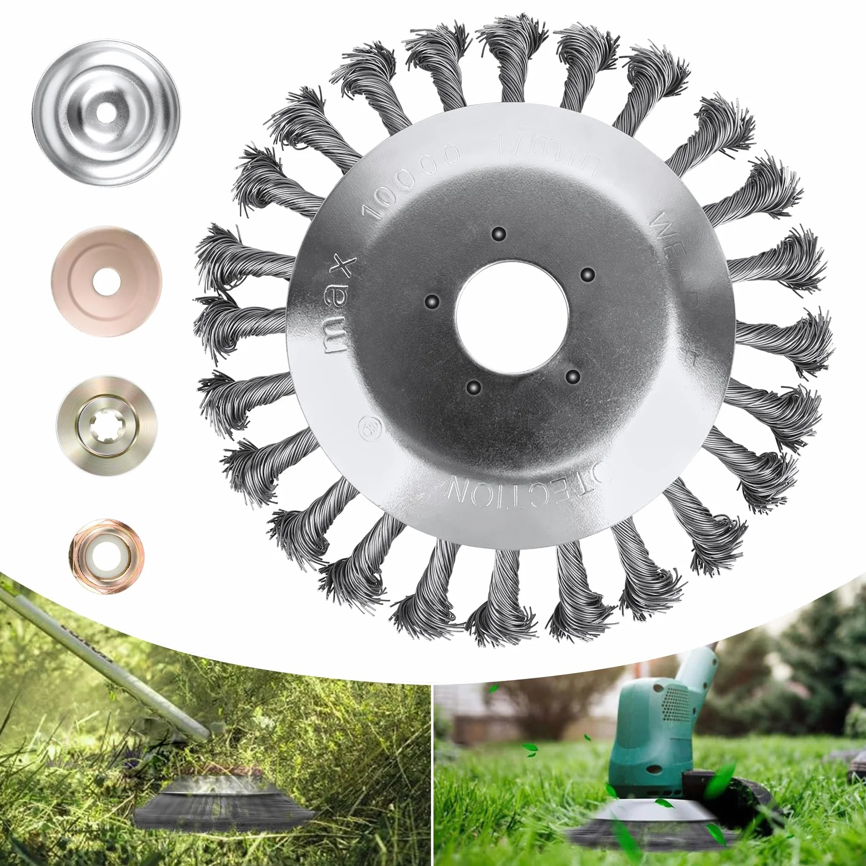 Cepillo para desbrozadora profesional de 6 pulgadas, acero, Forever Speed