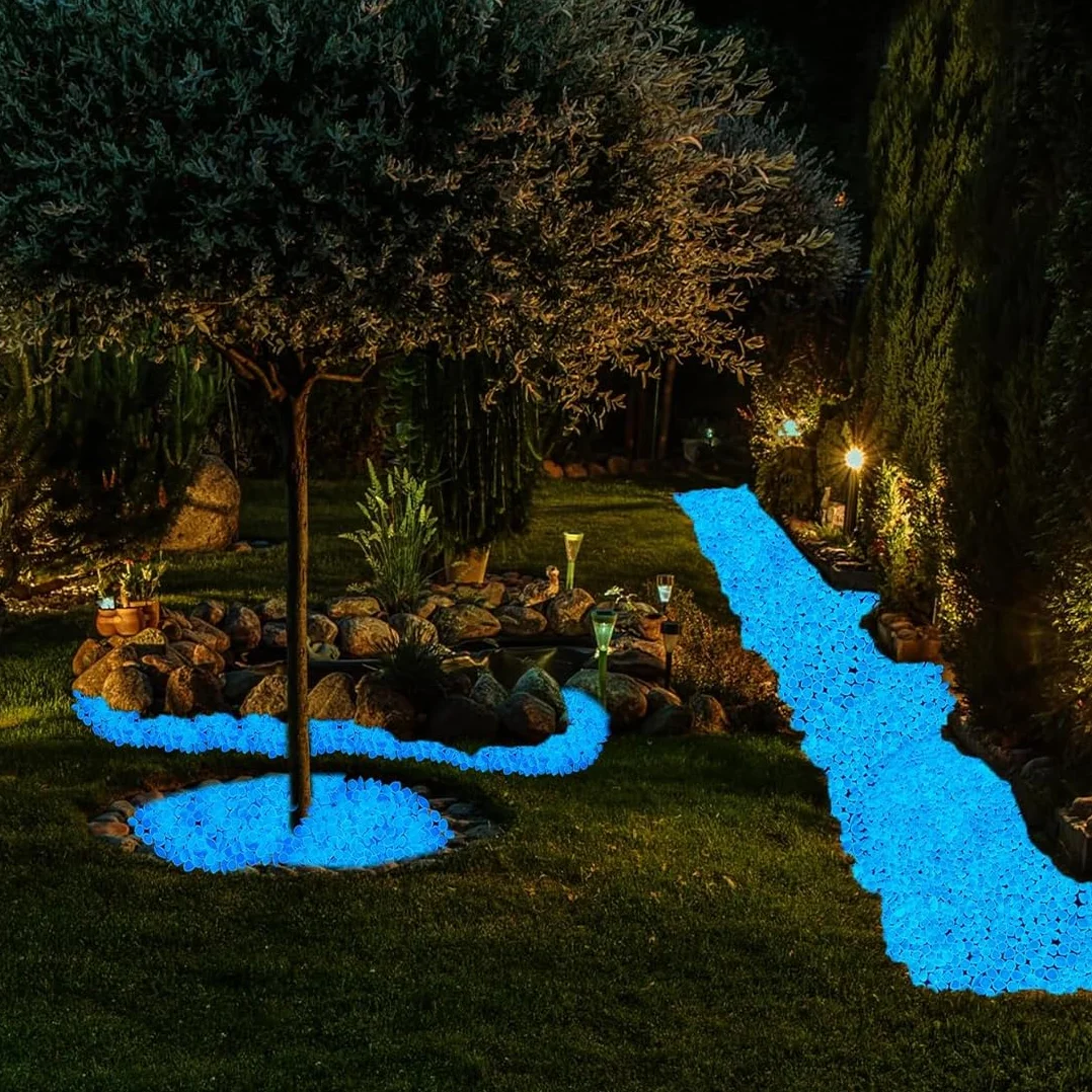 Piedras Luminosas Fluorescentes Decorativas para Acuario Jardín Macetas - Blanco 100 Piezas