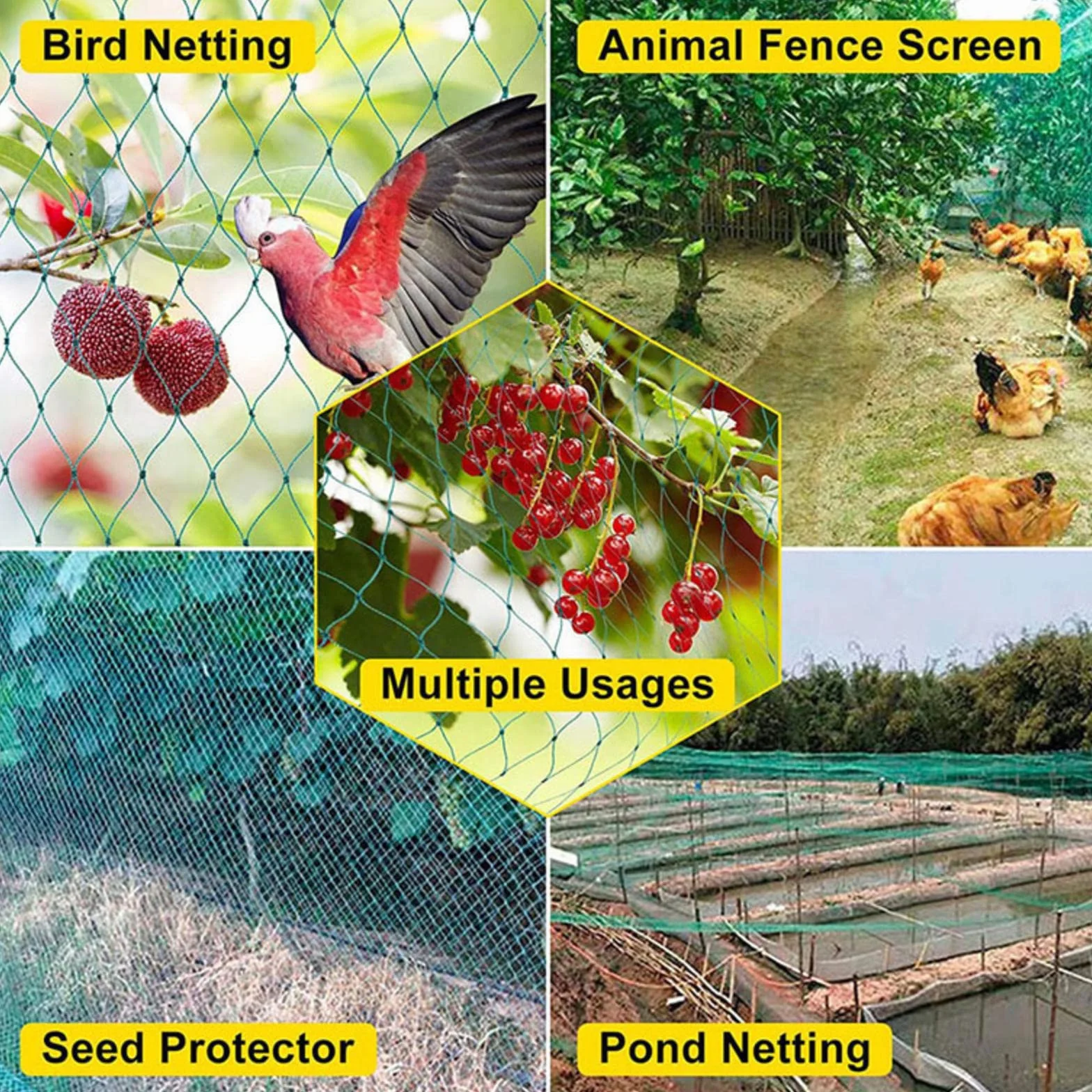 Pollo ProtectBird Malla repelente para aves de corral AntiP Balcón Plantas Frutas Árboles 2x10mGar