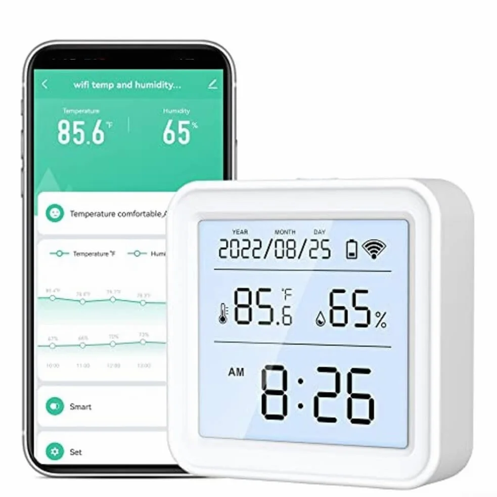 Sensores de humedad de temperatura inteligente LCD, para monitores de temperatura y humedad Zigbee, alertas inteligentes, exportación de datos