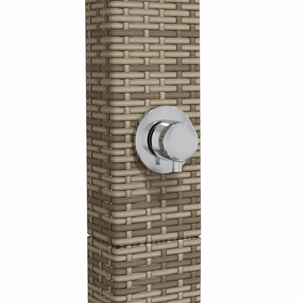 Ducha de Exterior ratán PE Madera Acacia Gris 50x55x224 cm
