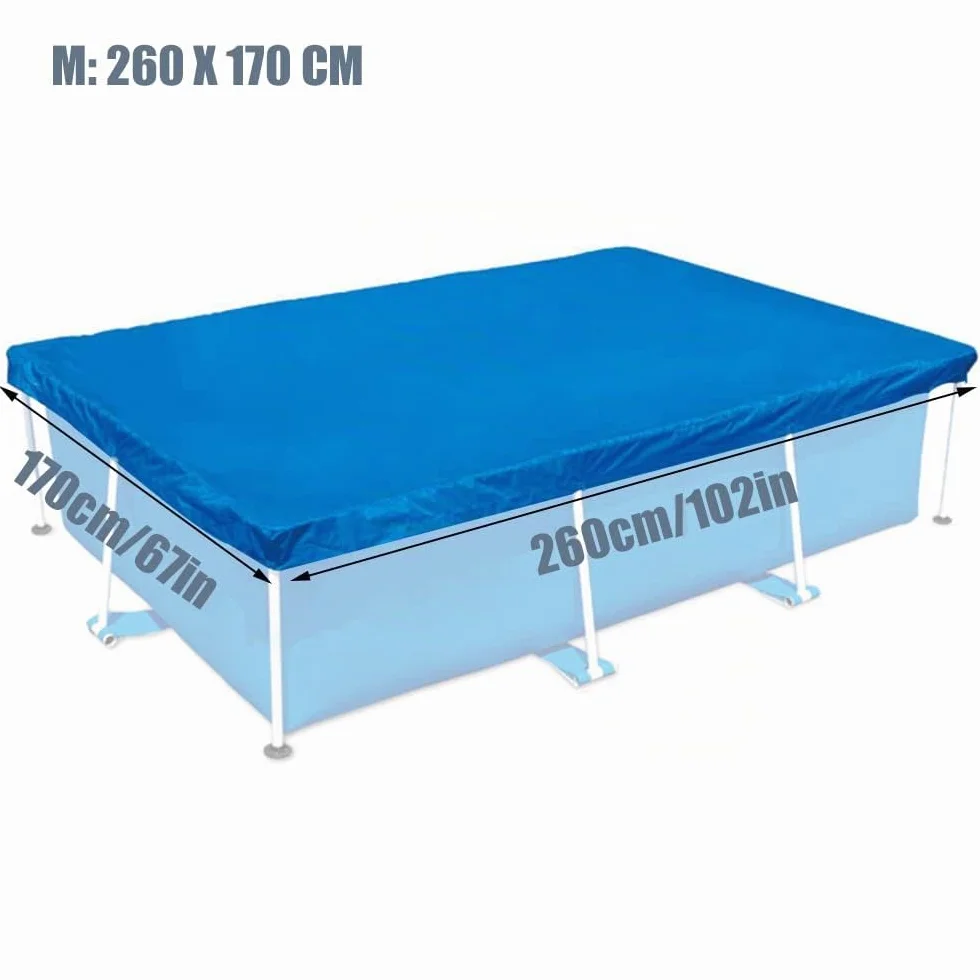 Cobertor para Piscina Rectangular 260 x 170 cm, Cubierta de Protección UV Plegable, Exterior