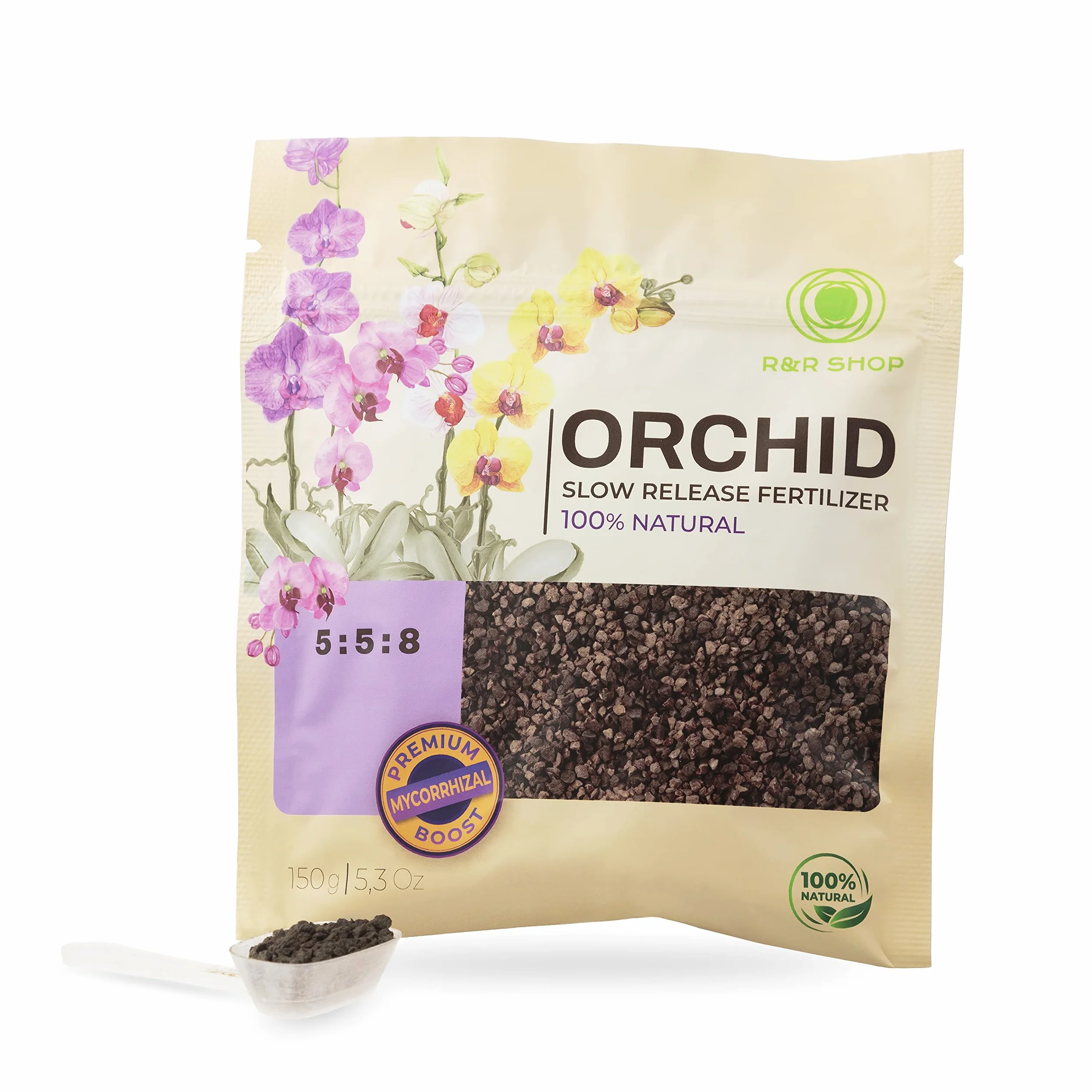 Fertilizante Natural para Orquídeas, Liberación Lenta, 150g