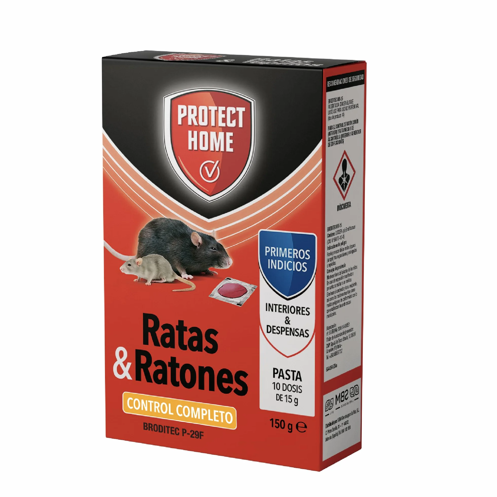 Protect Home Pasta atrayente de ratas y ratones, Alta eficacia, Zonas interiores