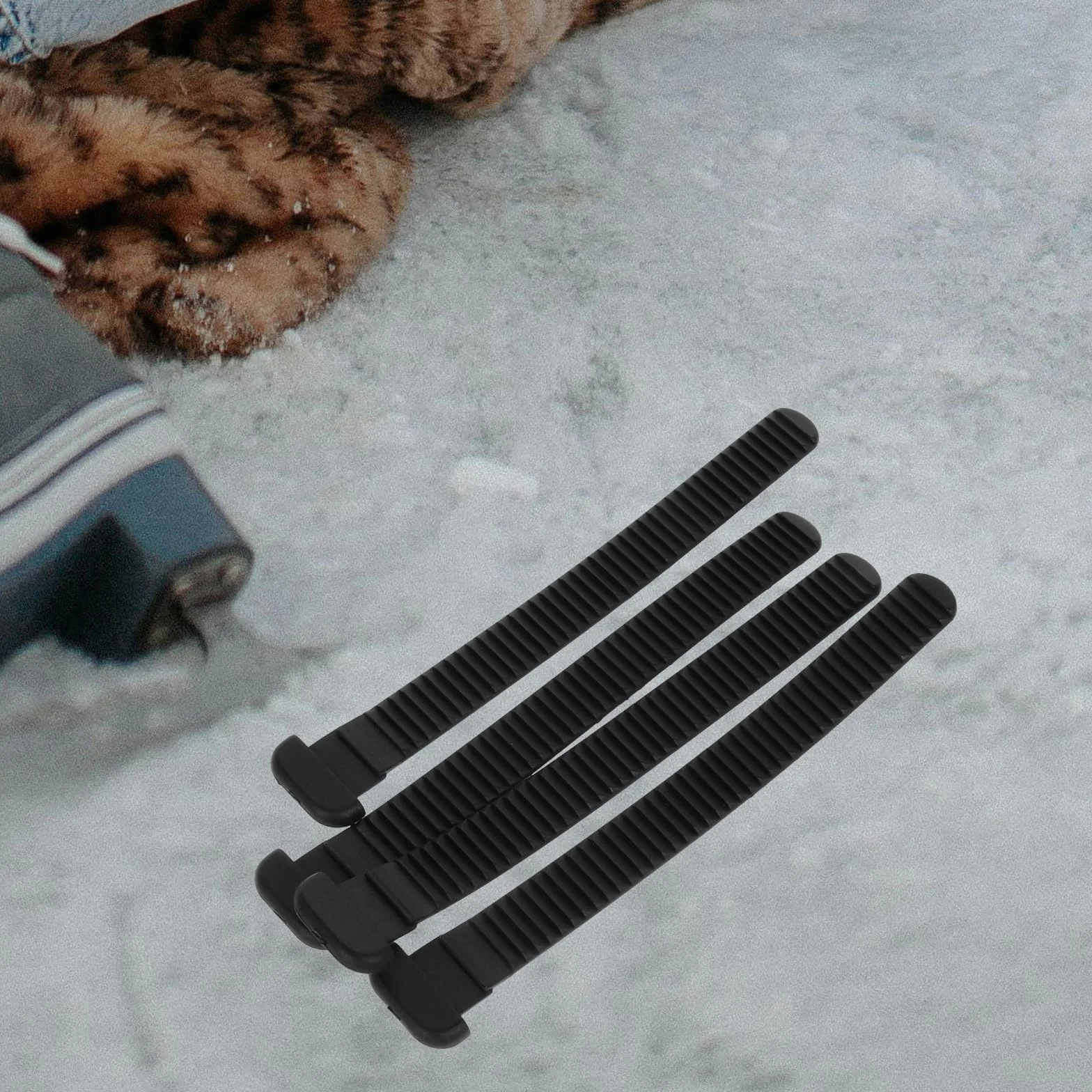 Correas Ajustables para Patines en Línea y Snowboard de PVC Negro, 4 Piezas