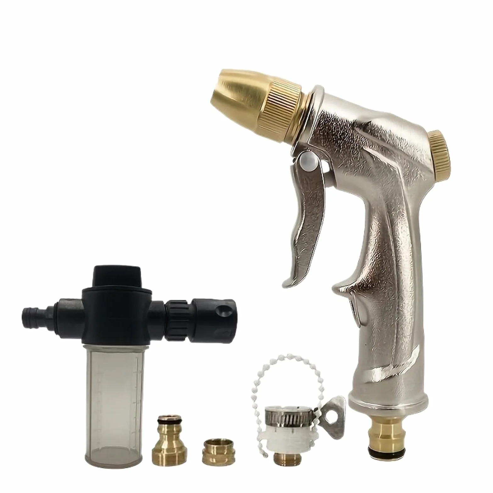 Pistola De Agua Alta Presión Portátil, Limpieza Metales Ajustable, Máquina Lavado Coches, Manguera Riego Jardín, Boquilla Rociadora, Espuma PrevencióN De Fugas De Alta PresióN